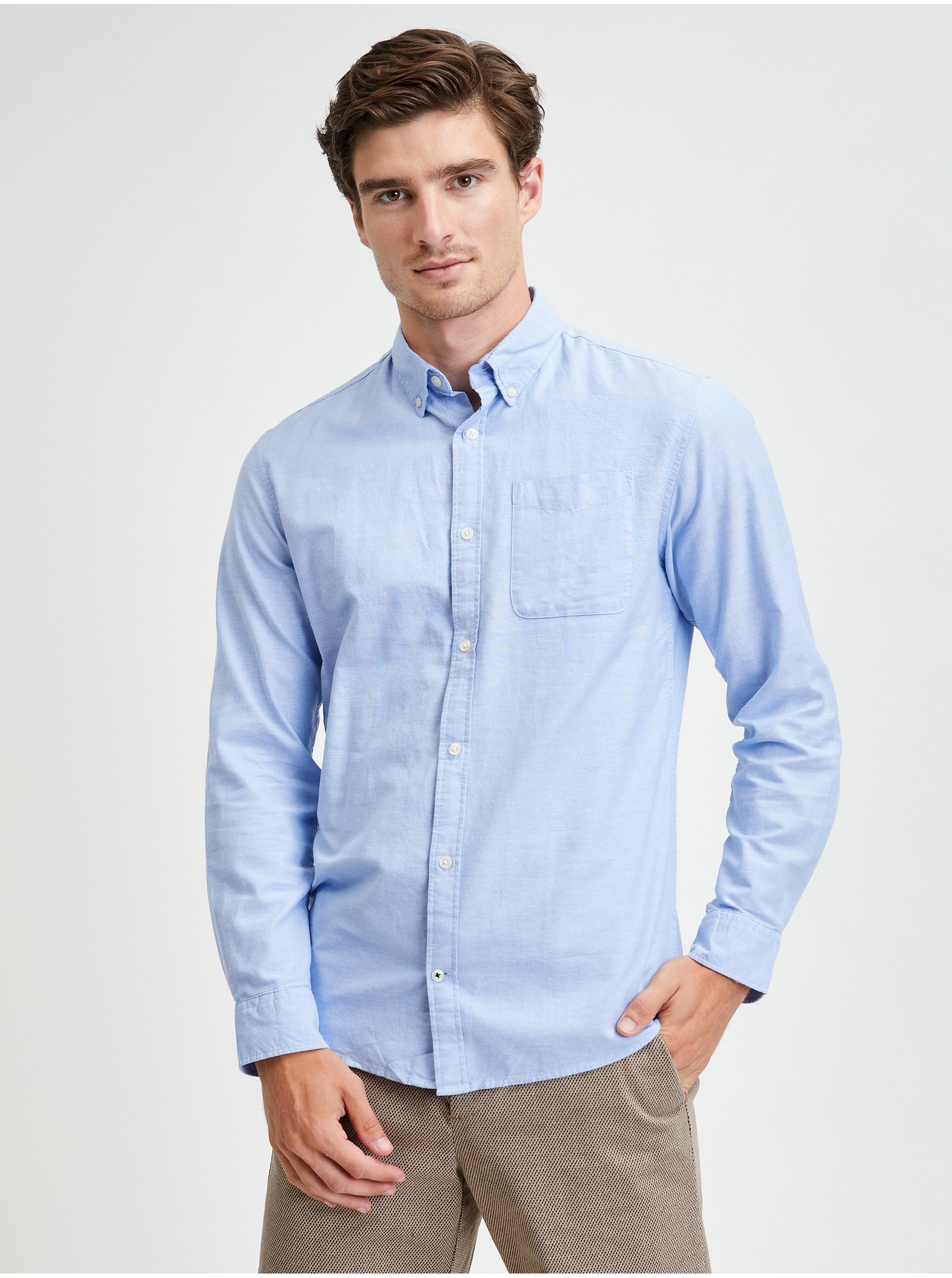 E-shop Modrá košile Jack & Jones Oxford