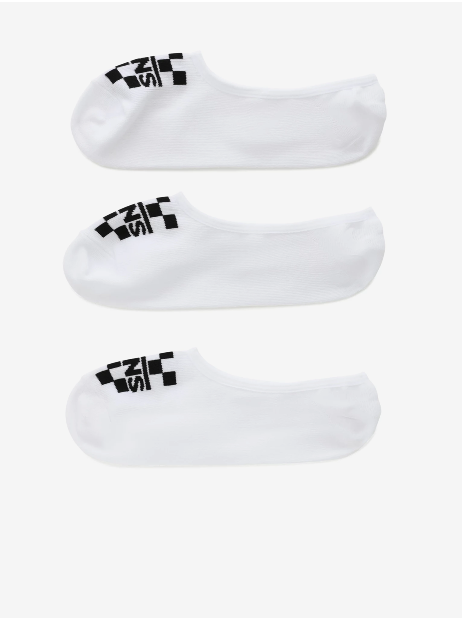 Levně Sada tří párů ponožek v bílé barvě VANS