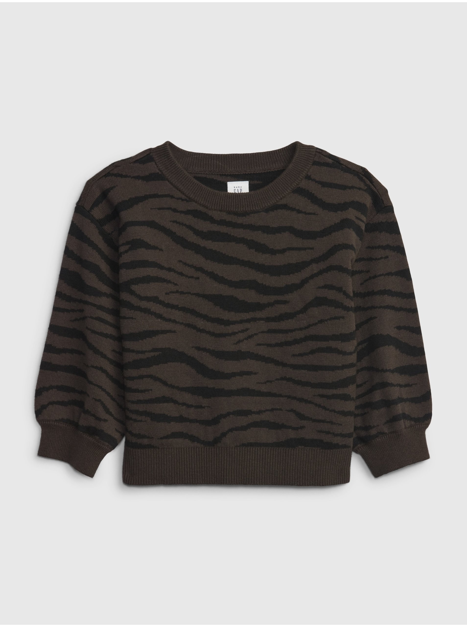 Lacno Hnedo-čierny dievčenský sveter GAP Zebra