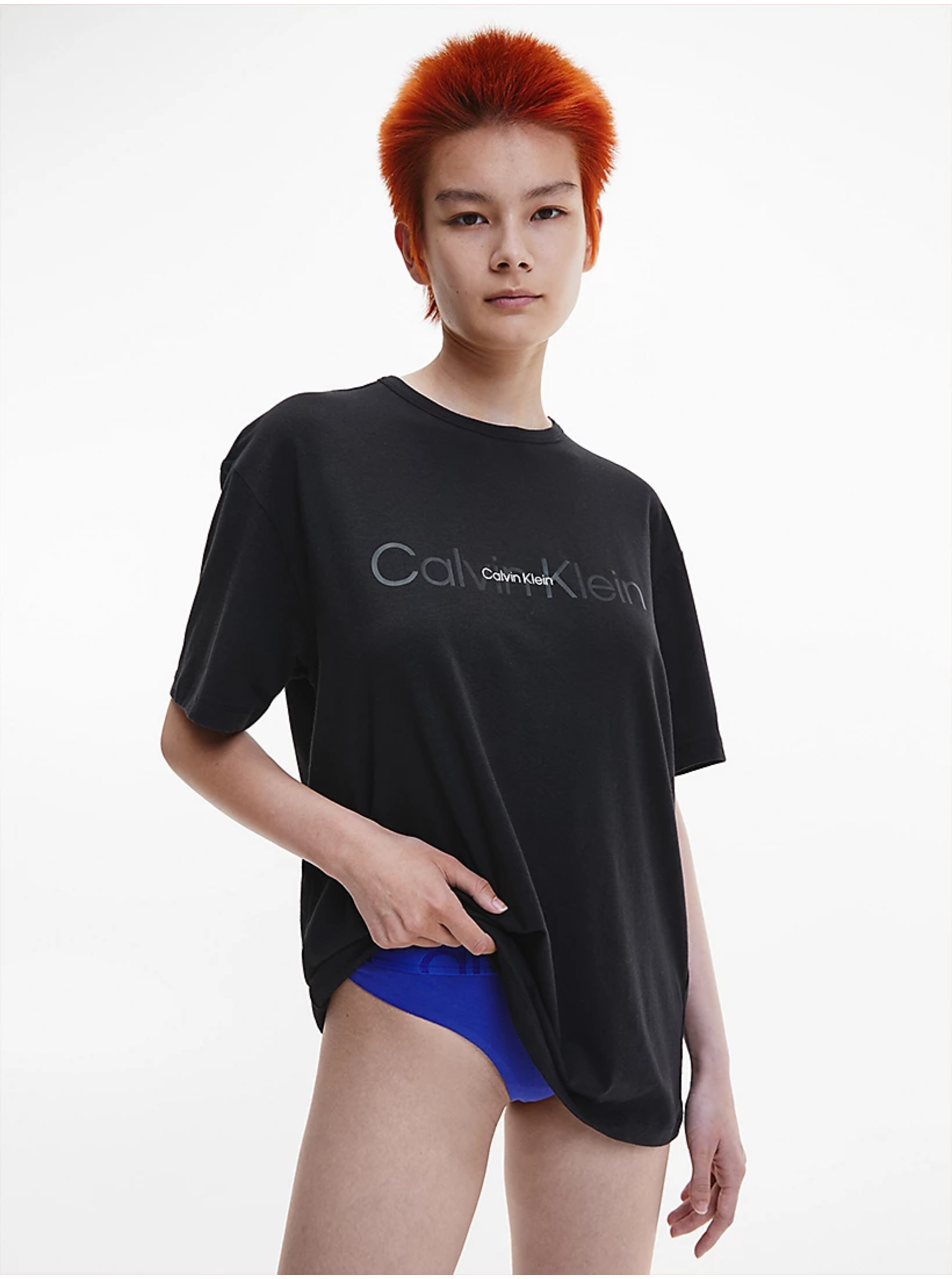 Lacno Čierne dámske tričko Calvin Klein Underwear