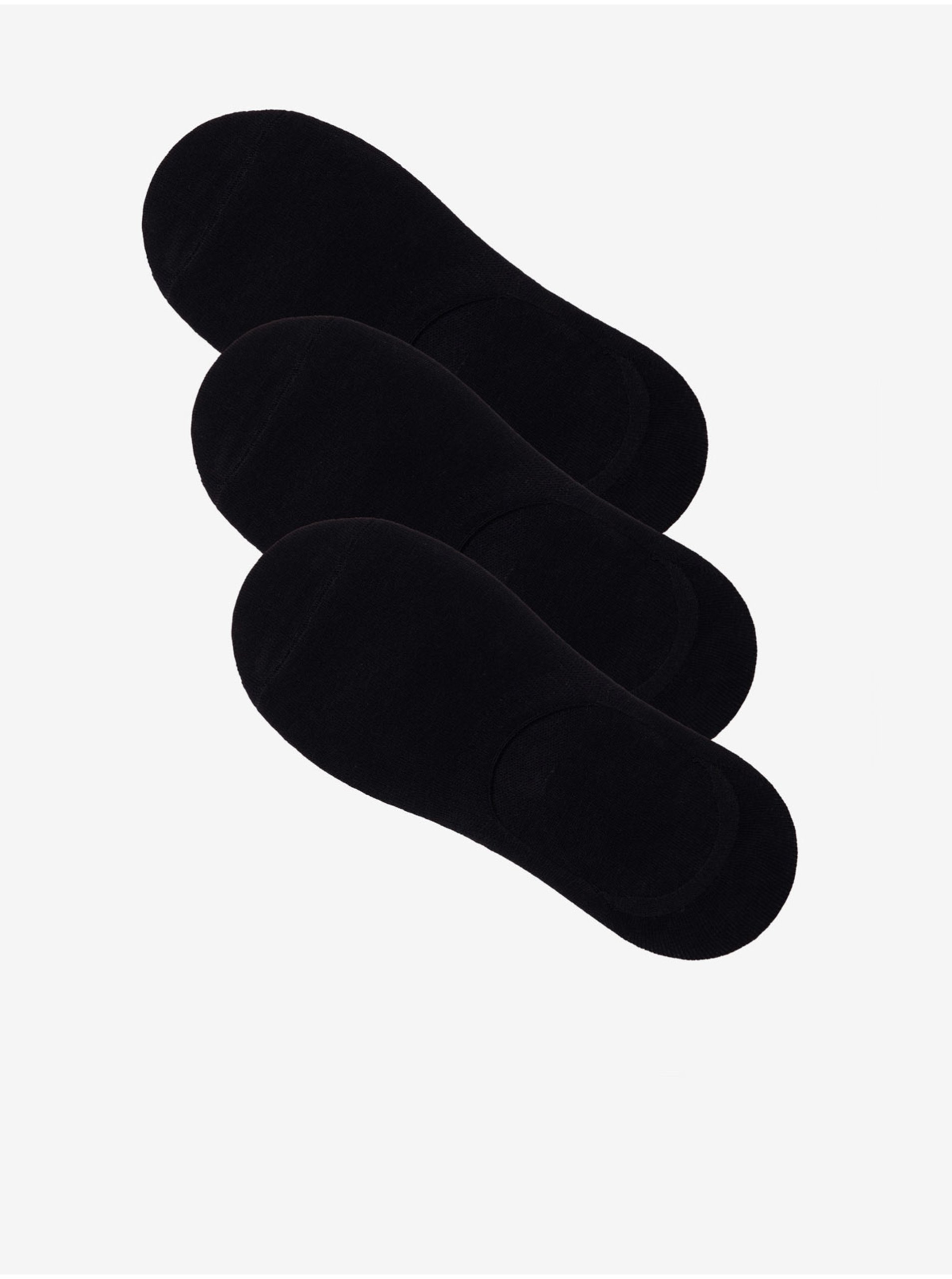 E-shop Sada tří párů černých pánských slip on ponožek Ombre Clothing
