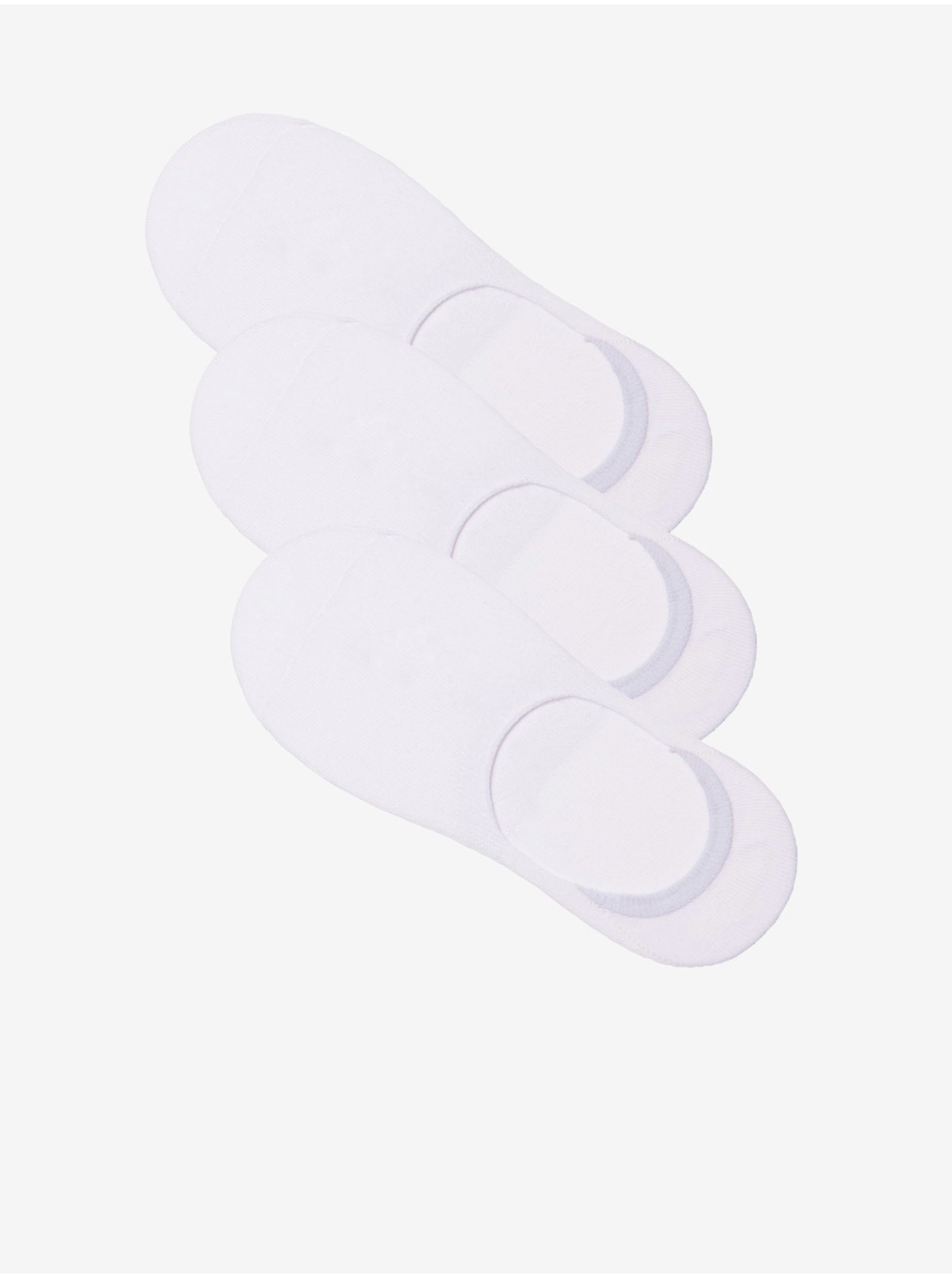 Levně Sada tří bílých pánských ponožek Ombre Clothing