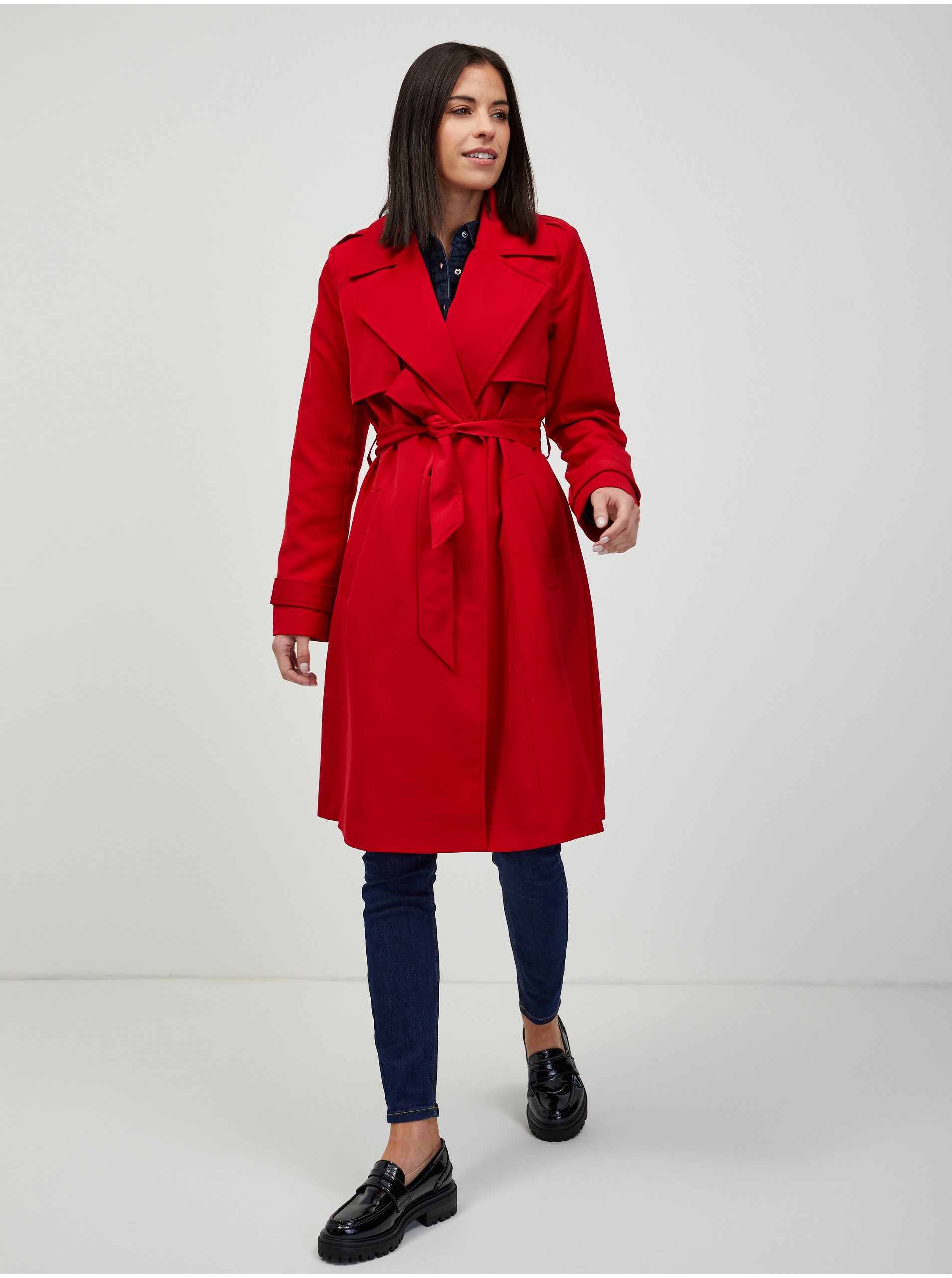 Lacno Trenčkoty a ľahké kabáty pre ženy ORSAY - červená