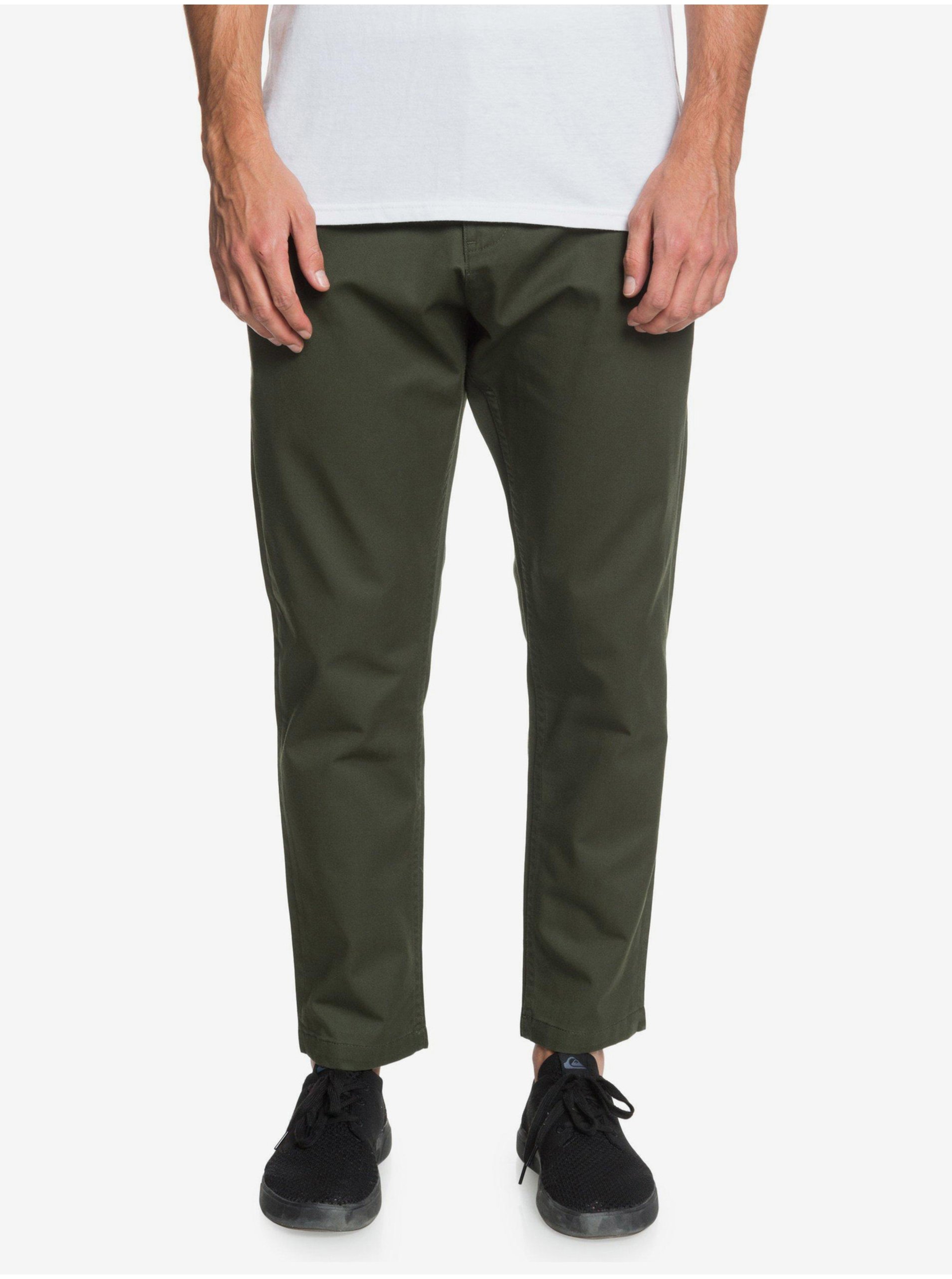 E-shop Zelené pánské kalhoty Quiksilver Disaray