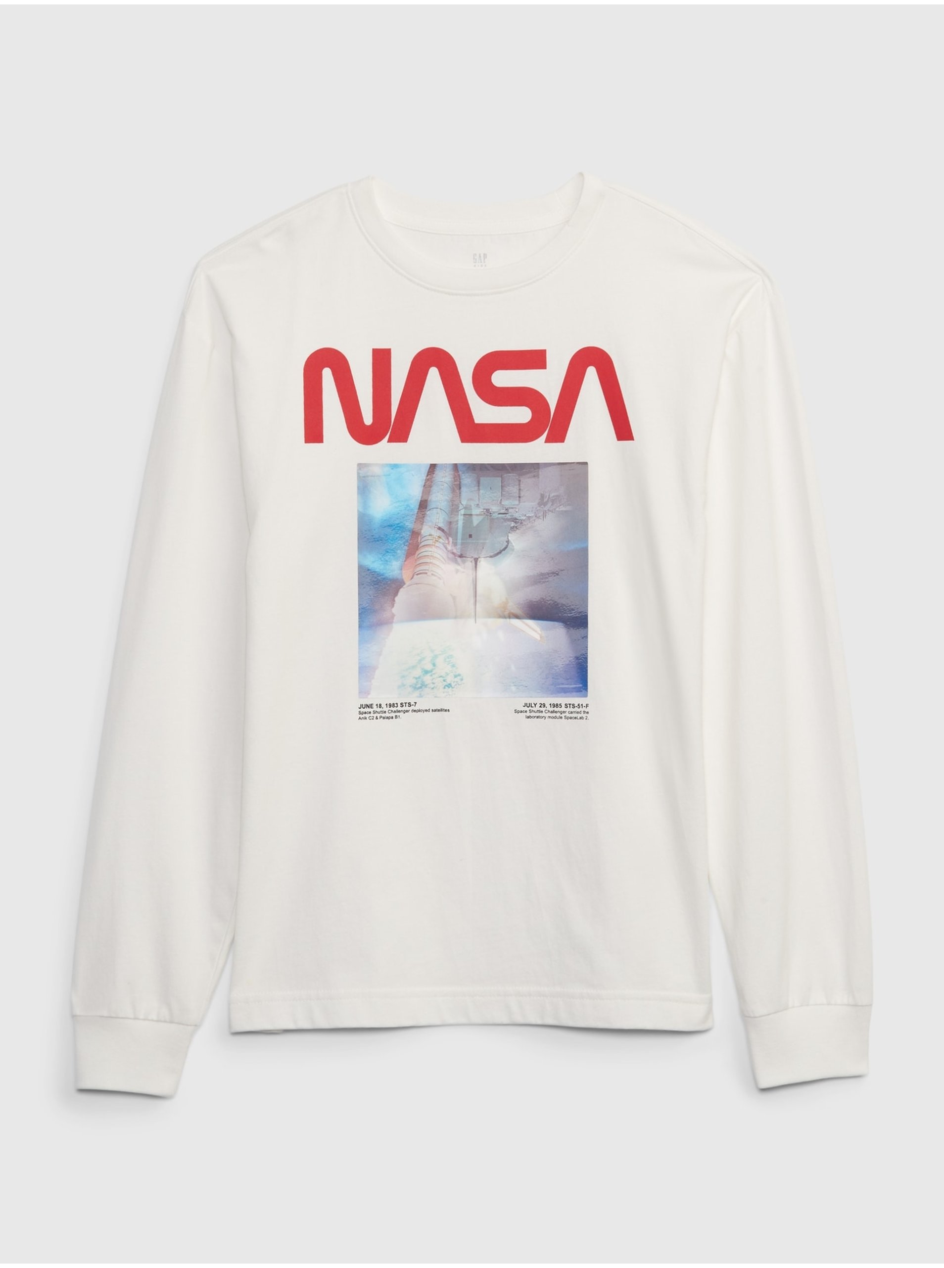 Levně Bílé klučičí tričko GAP & NASA