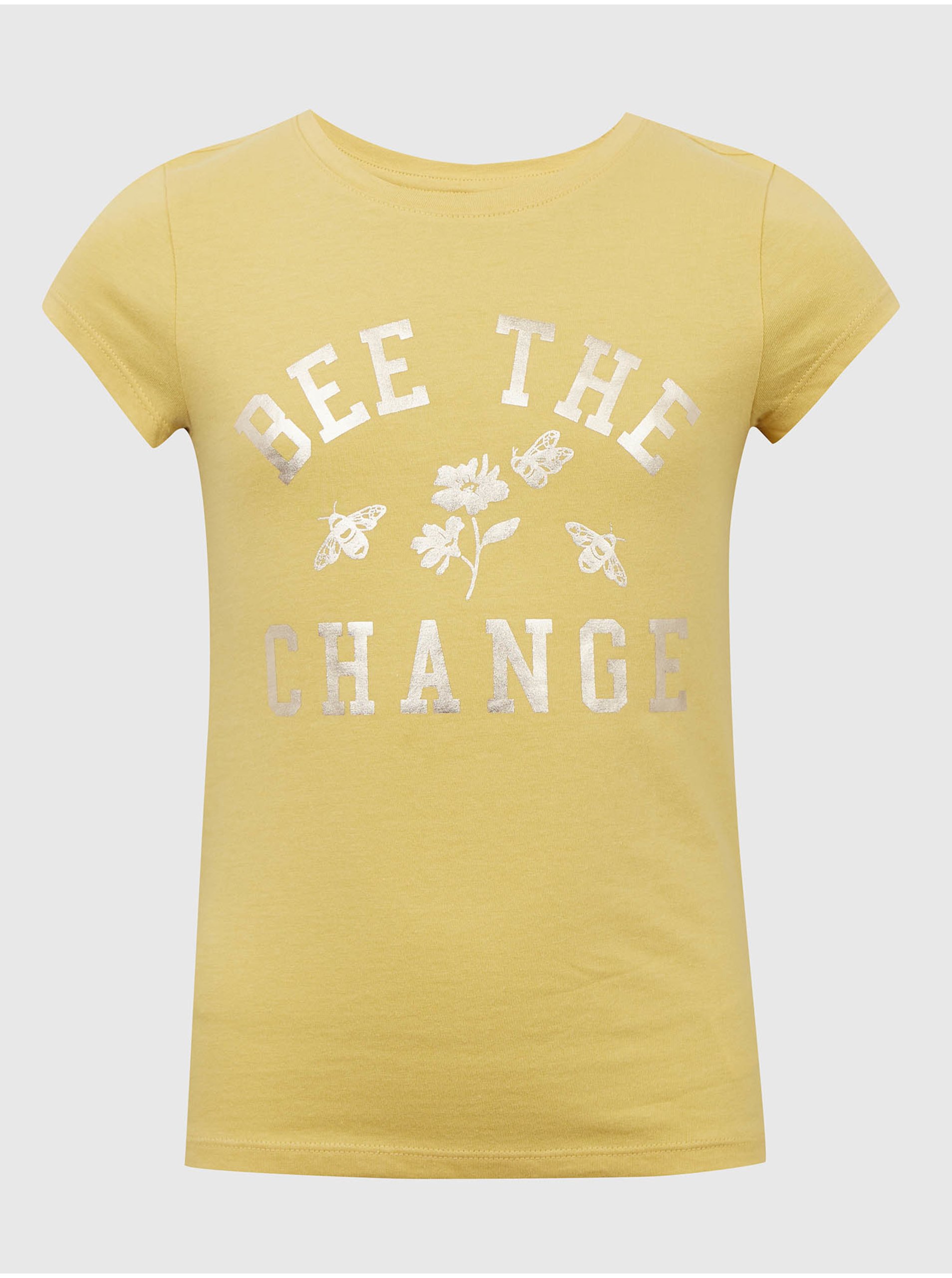 Levně Žluté dívčí tričko s potiskem GAP