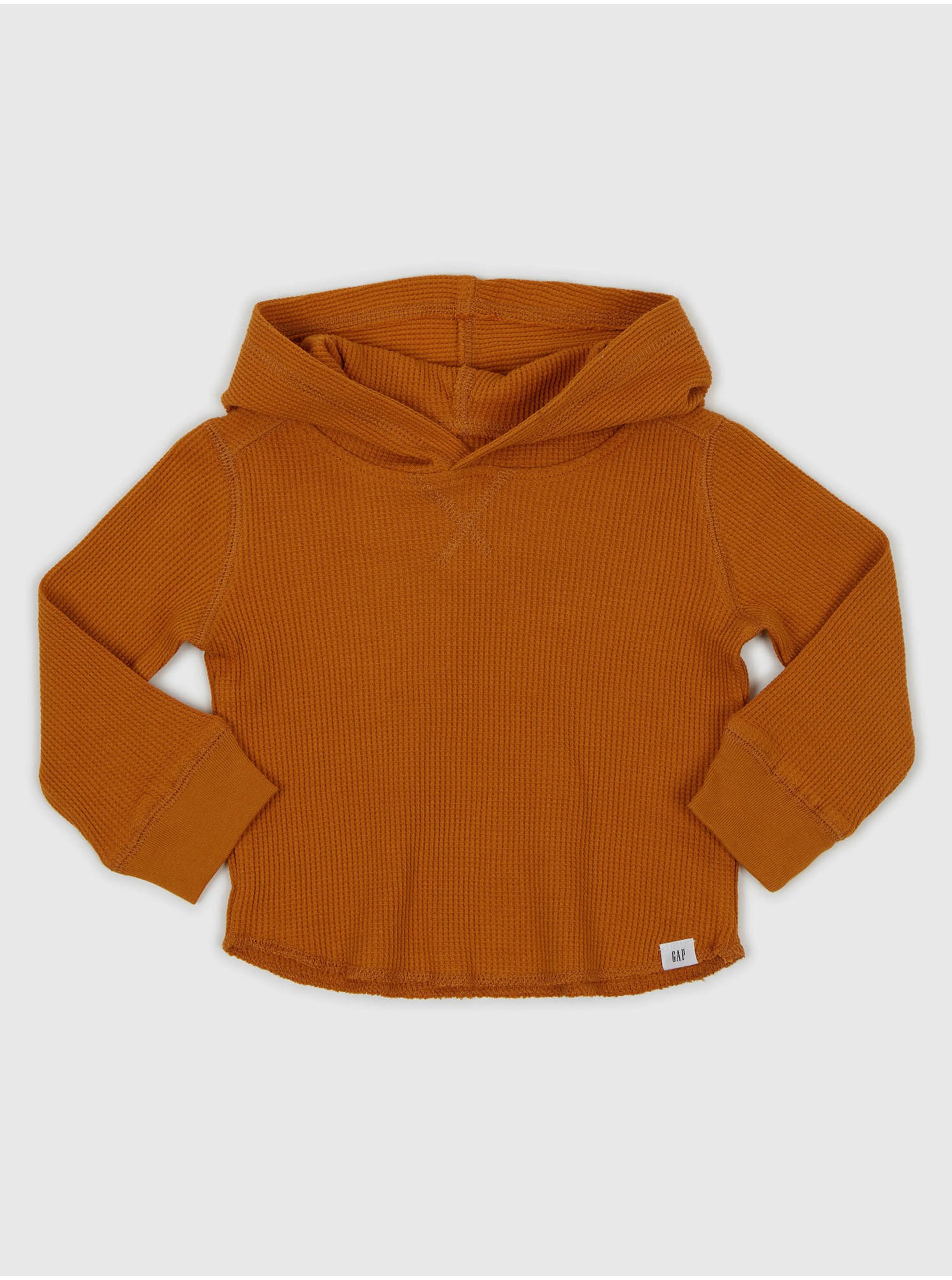 Levně Oranžové klučičí tričko s kapucí GAP