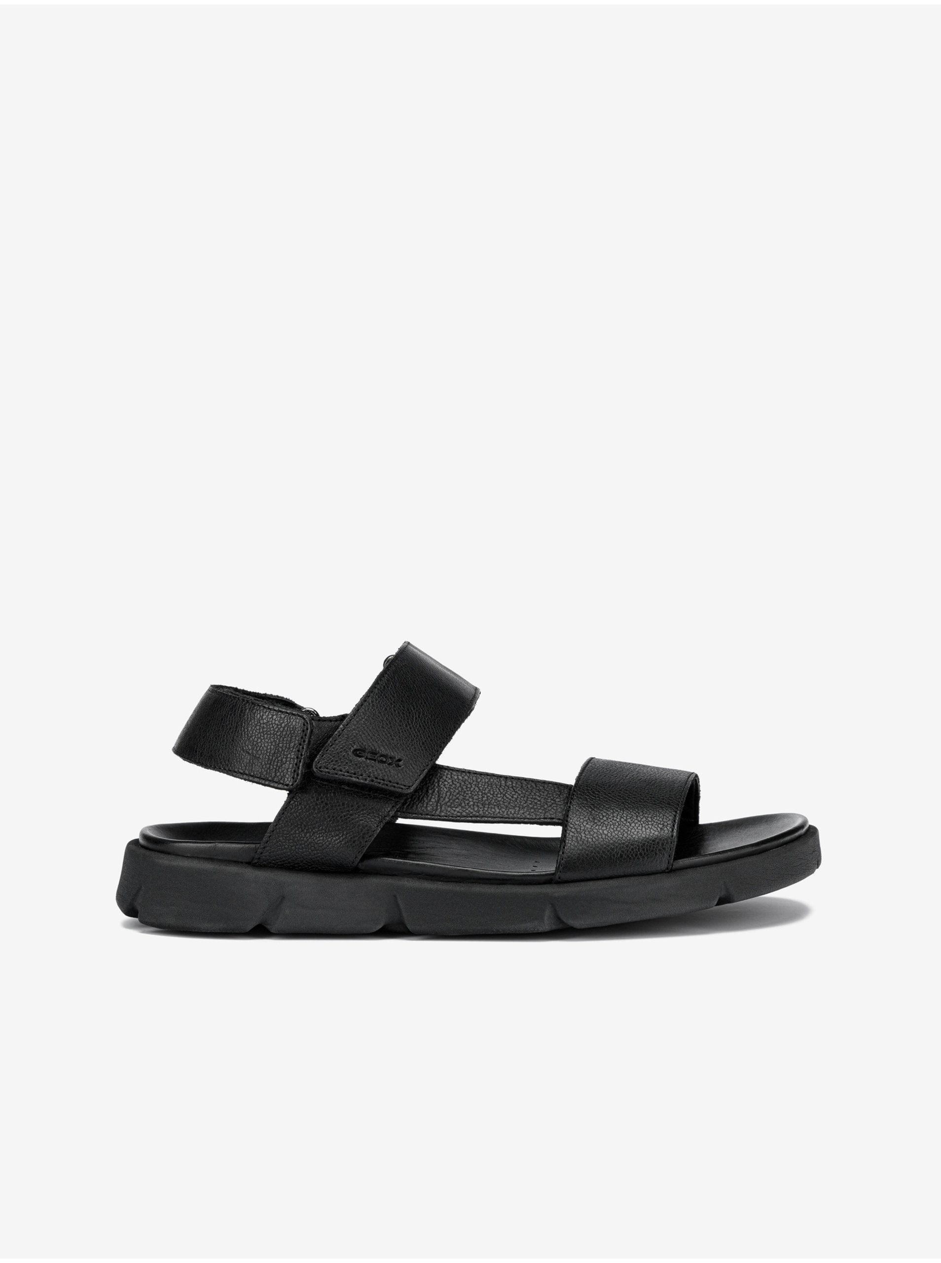 E-shop Čierne pánske kožené sandále Geox Xand