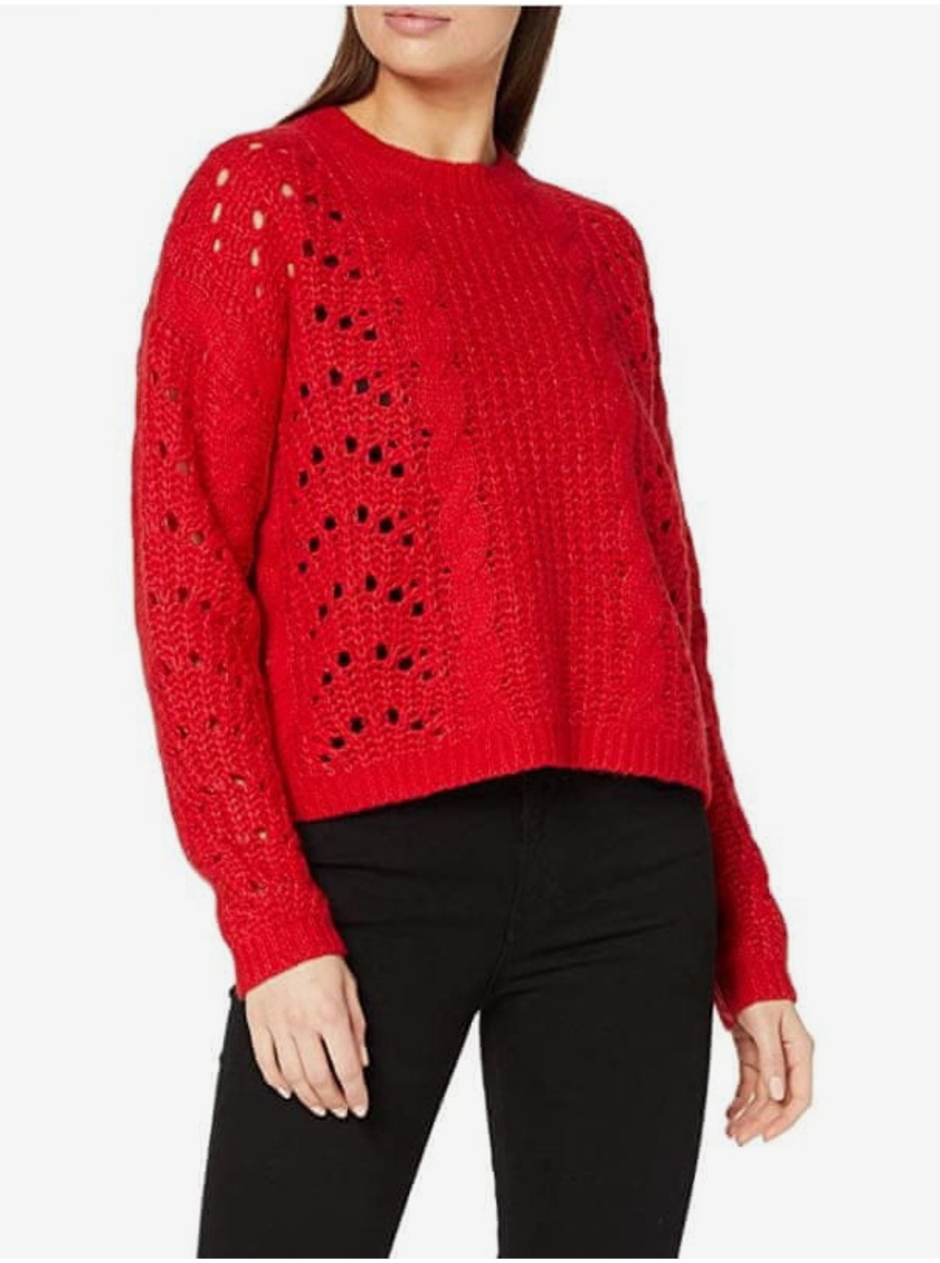 Levně Červený dámský vlněný svetr s.Oliver