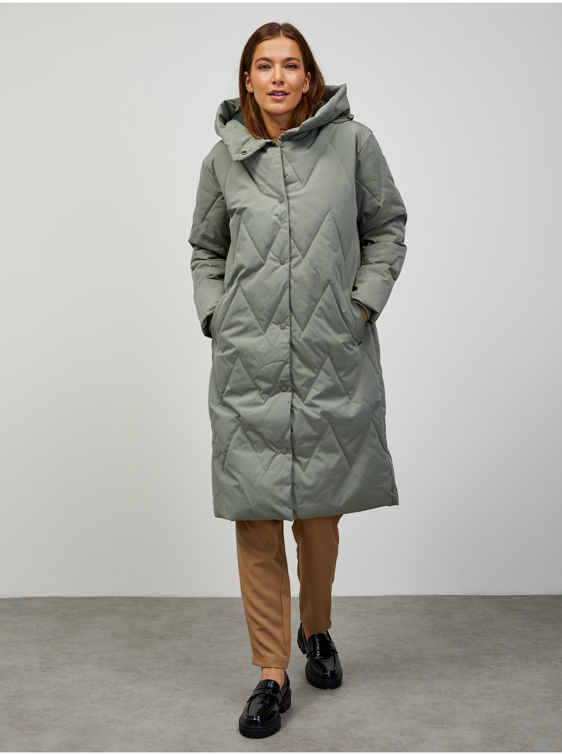 Lacno Kabáty pre ženy ZOOT Baseline - zelená, sivá