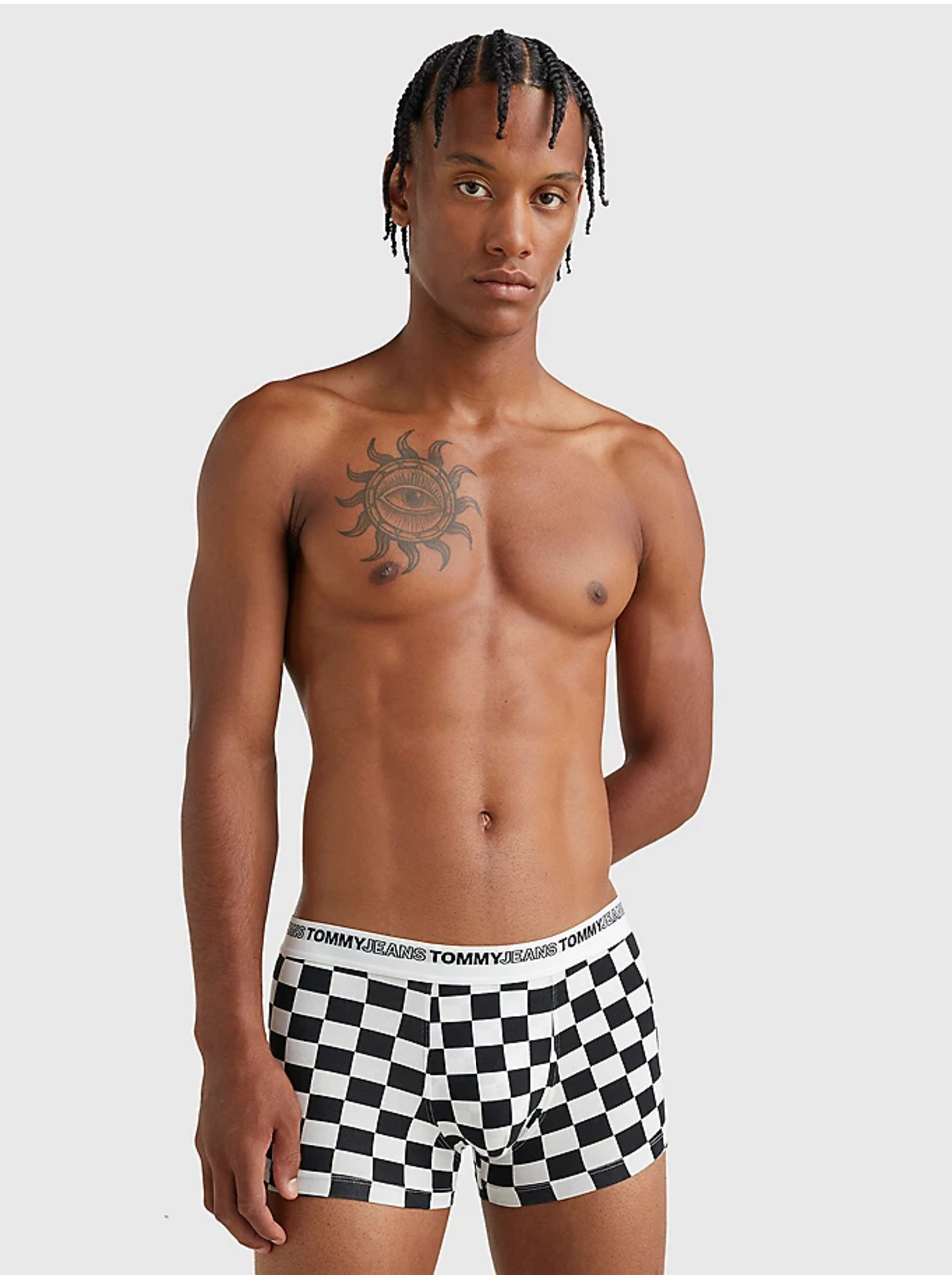 E-shop Černo-bílé pánské kostkované boxerky Tommy Hilfiger Underwear