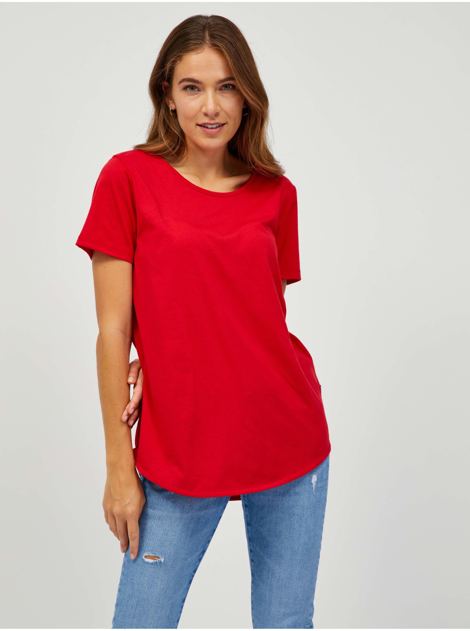 Lacno Basic tričká pre ženy SAM 73 - červená