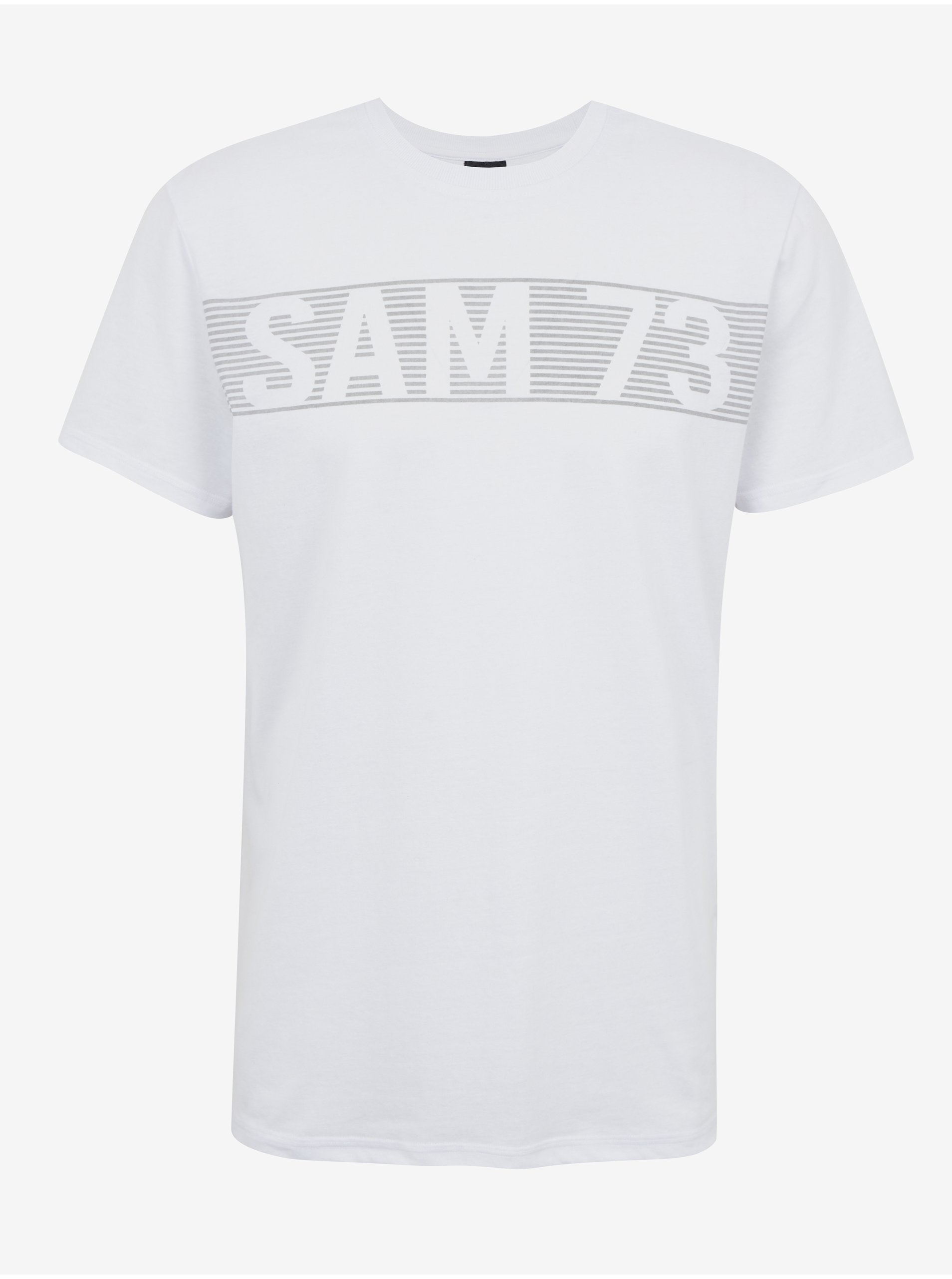Lacno Biele pánske tričko SAM 73 Barry