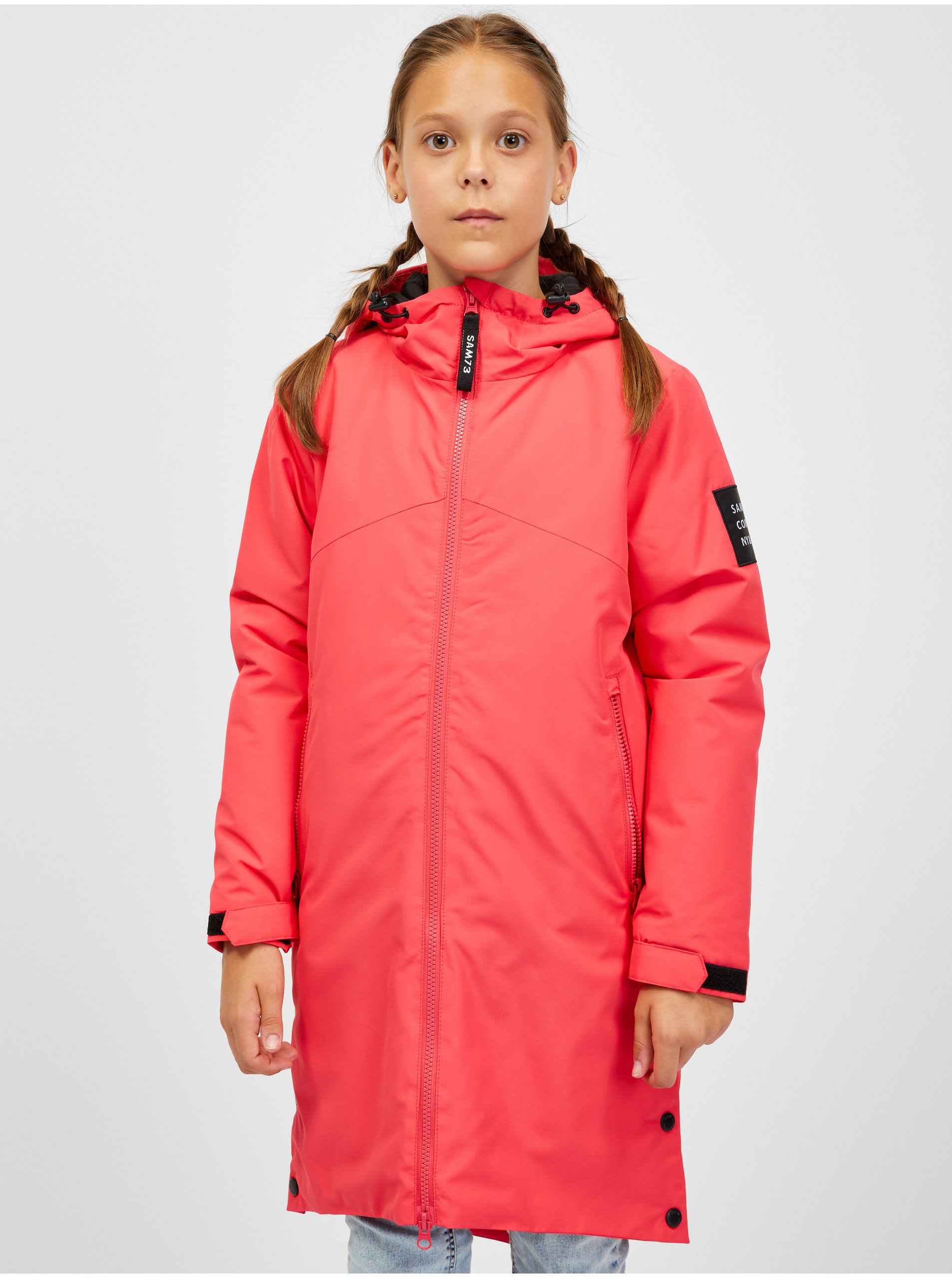 Levně Růžová holčičí parka s kapucí SAM 73 Xolis