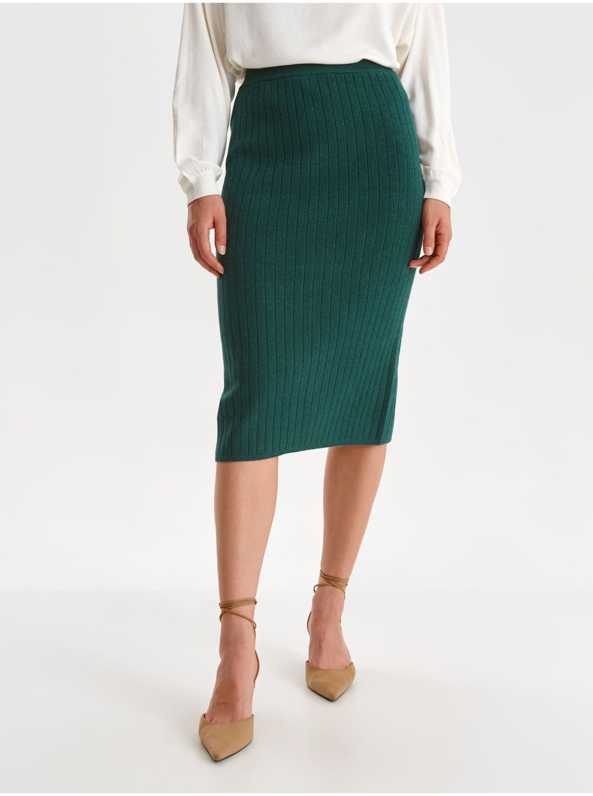 E-shop Zelená pouzdrová svetrová sukně TOP SECRET