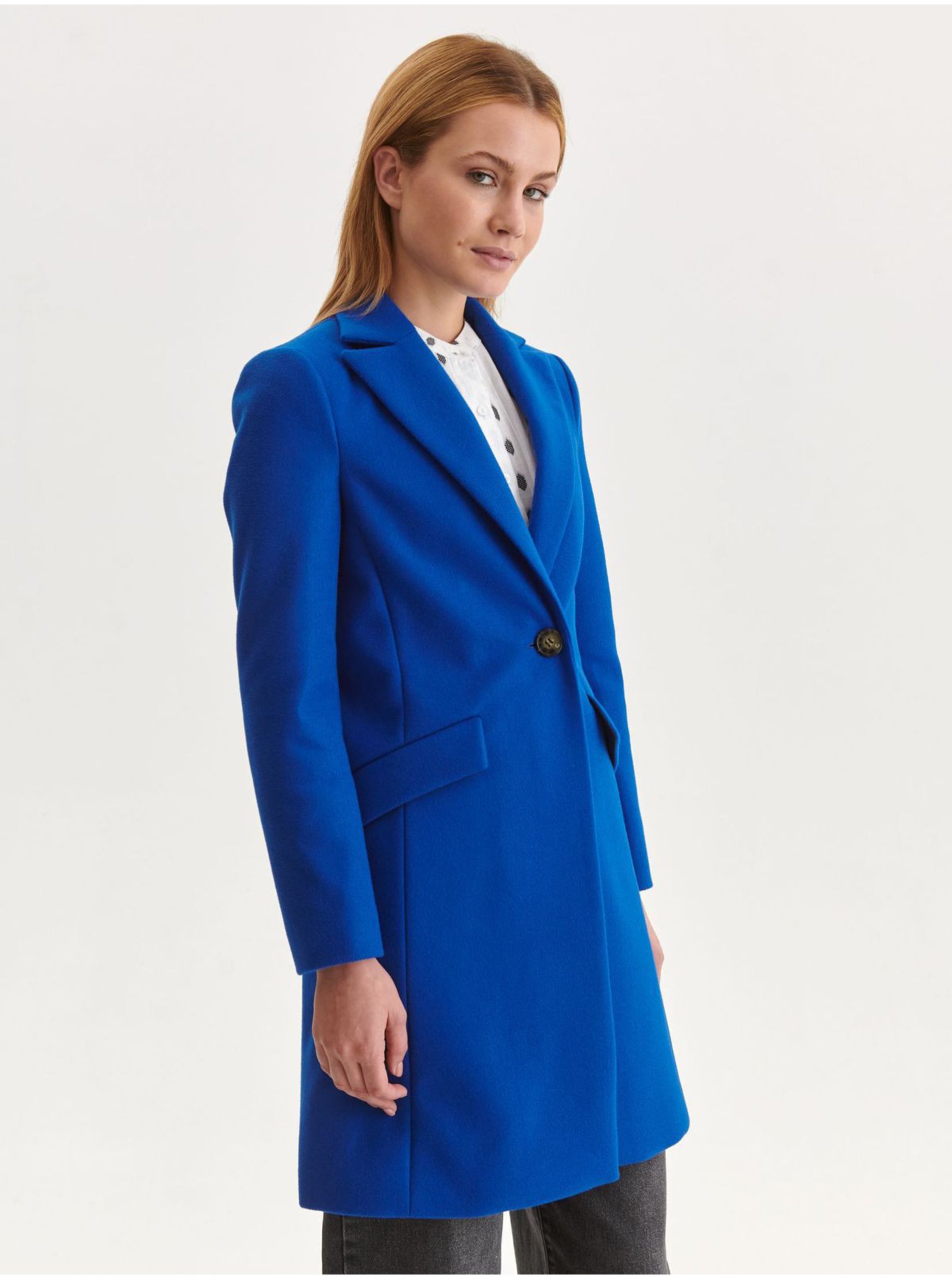 E-shop Modrý dámský kabát TOP SECRET