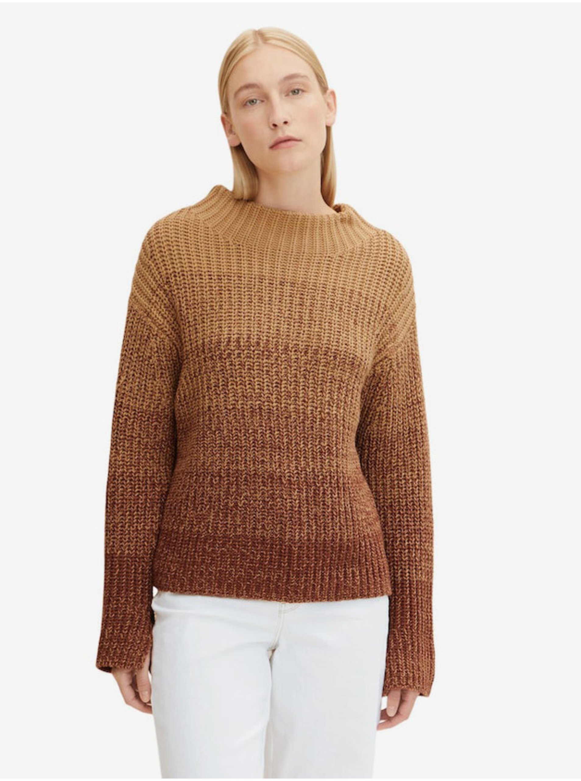 E-shop Hnědý dámský volný svetr Tom Tailor