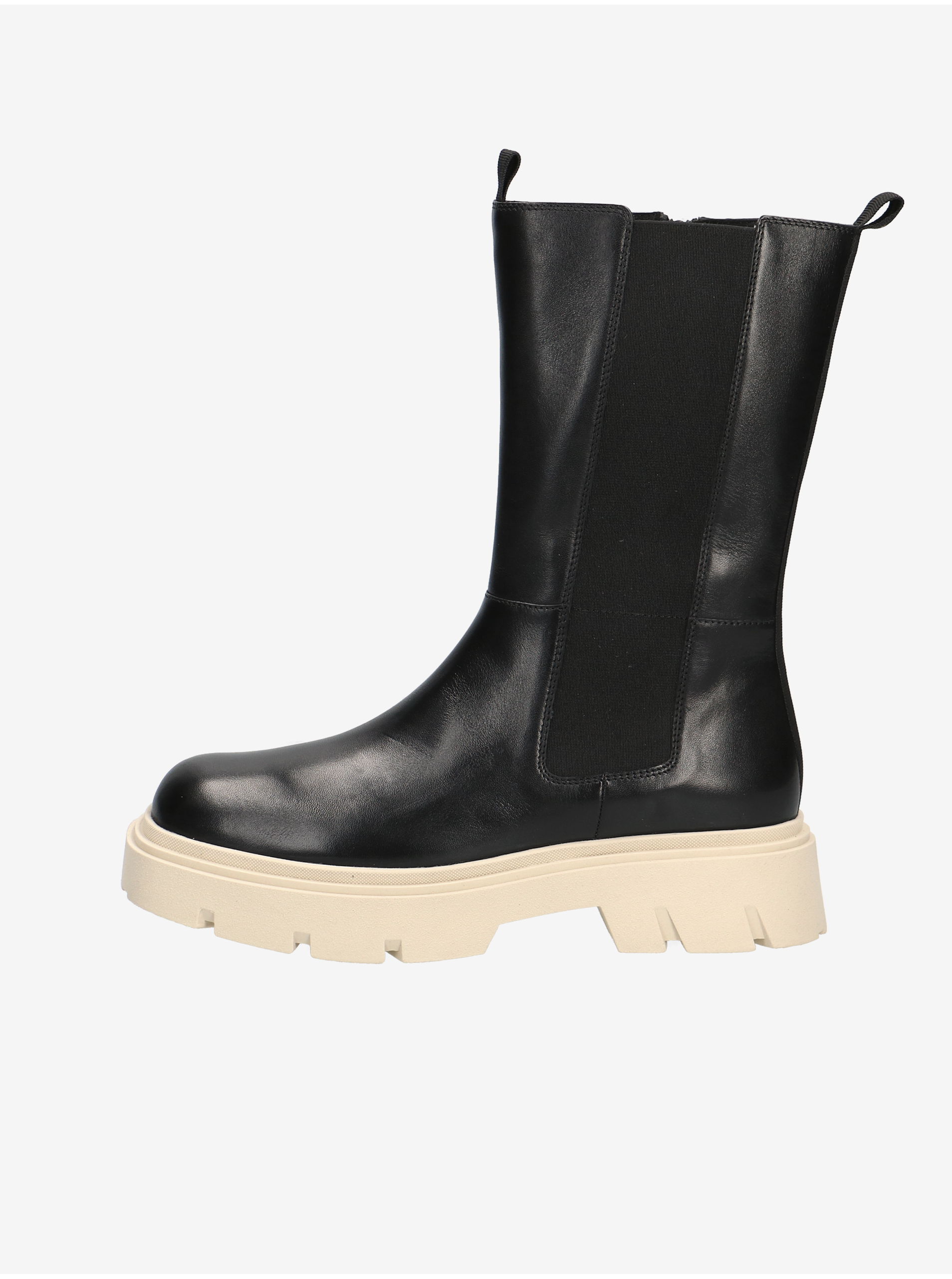 E-shop Černé kožené chelsea boty Caprice