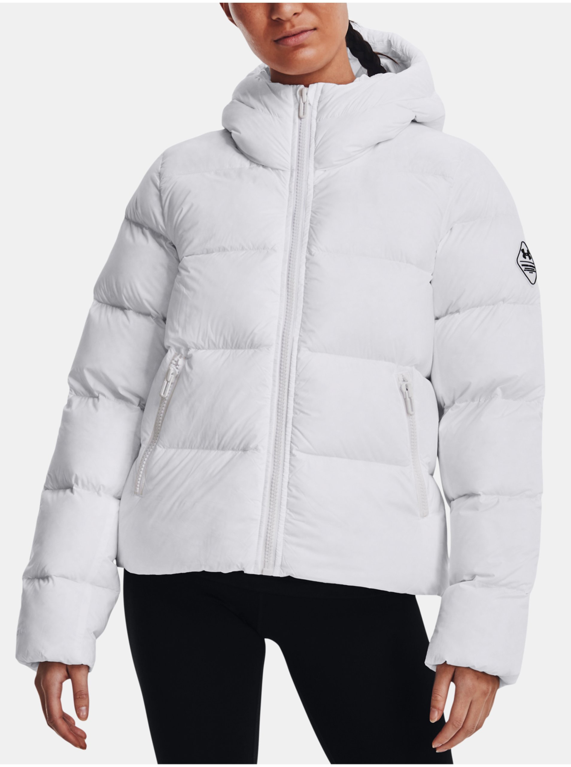 Levně Bílá dámská zimní péřová bunda Under Armour UA CGI Down Jkt