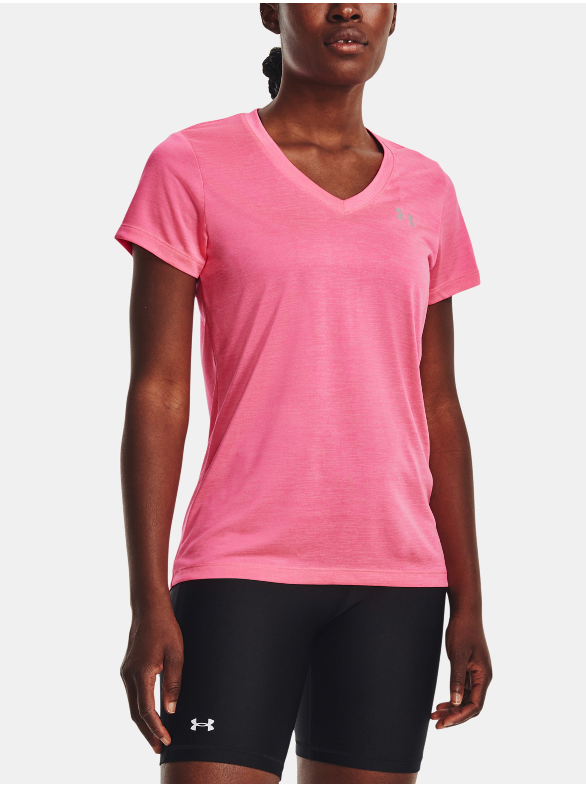 Levně Tmavě růžové sportovní tričko Under Armour Tech SSV - Twist