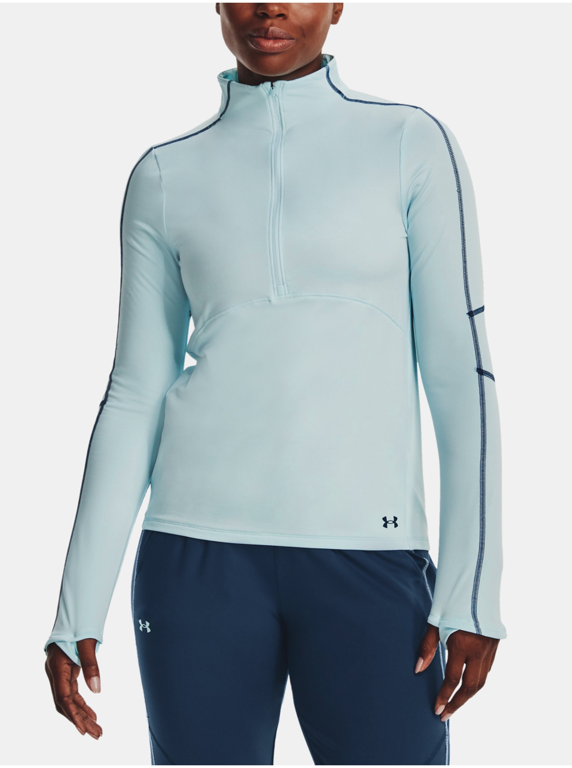 Levně Světle modré dámské sportovní tričko se stojáčkem Under Armour UA Train CW 1/2 Zip