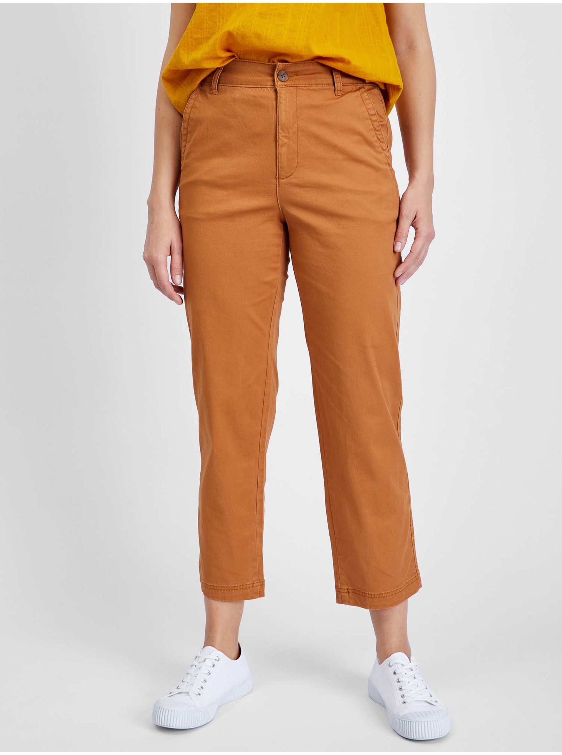 E-shop Cihlové dámské kalhoty GAP