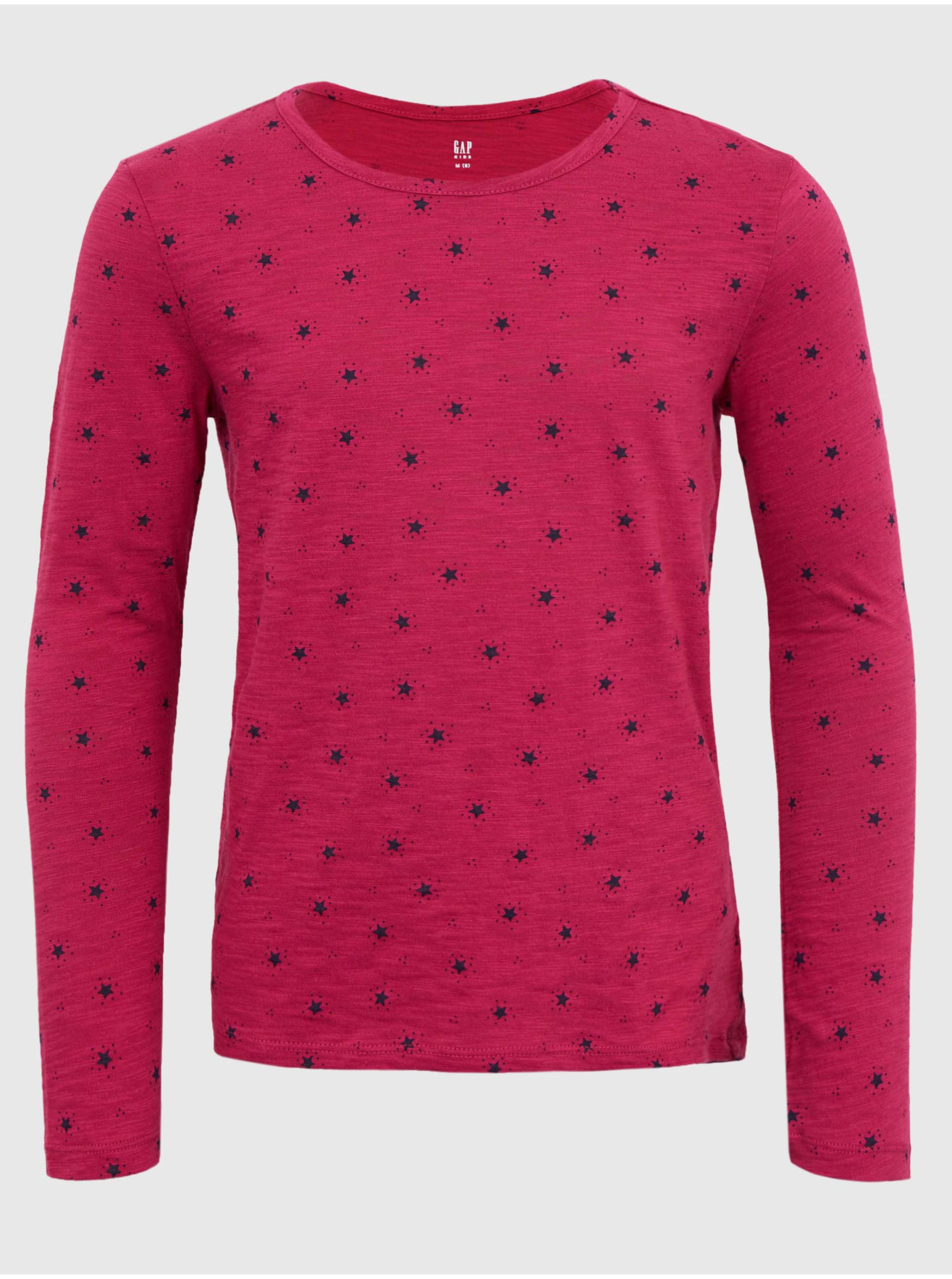 E-shop Ružové dievčenské tričko s dlhým rukávom GAP