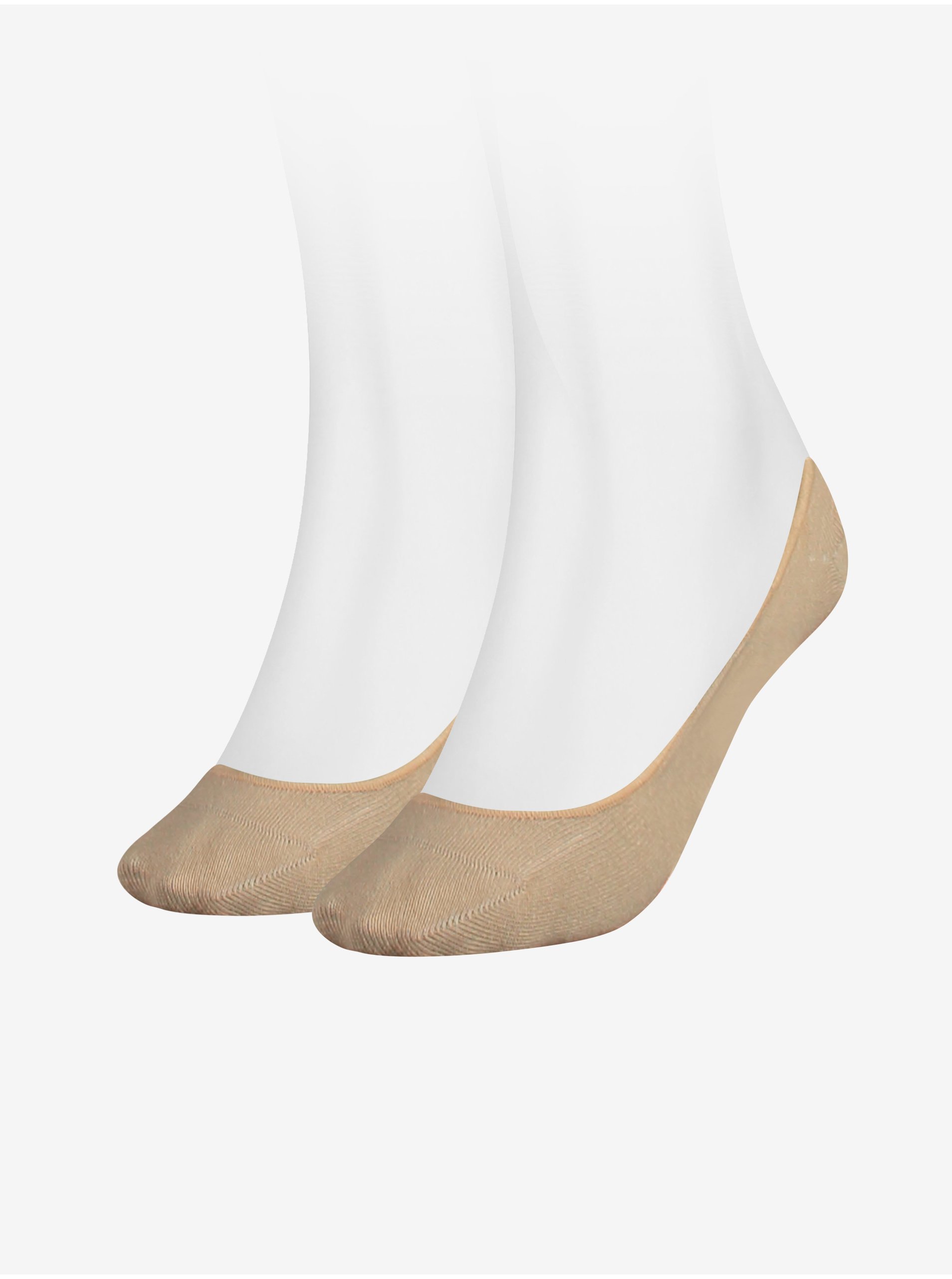 Levně Sada dvou párů béžových dámských ponožek Tommy Hilfiger