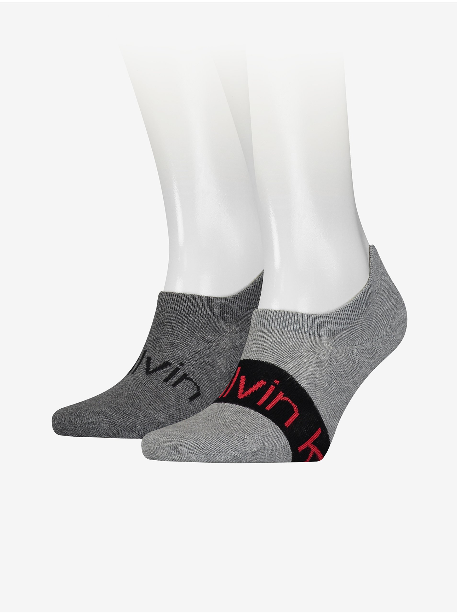 E-shop Sada dvou párů šedých pánských ponožek Calvin Klein Underwear