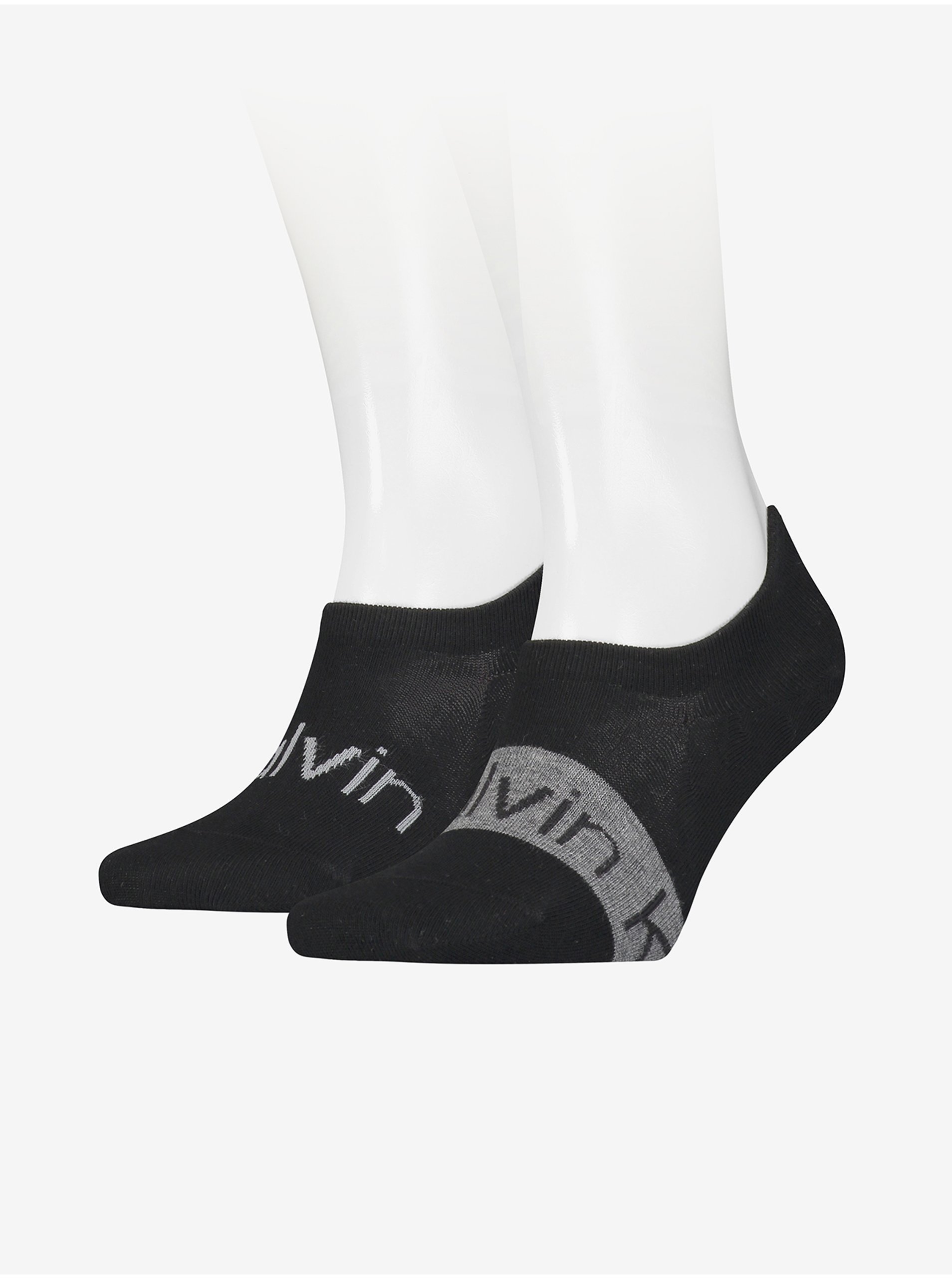 Levně Sada dvou párů černých pánských ponožek Calvin Klein Underwear