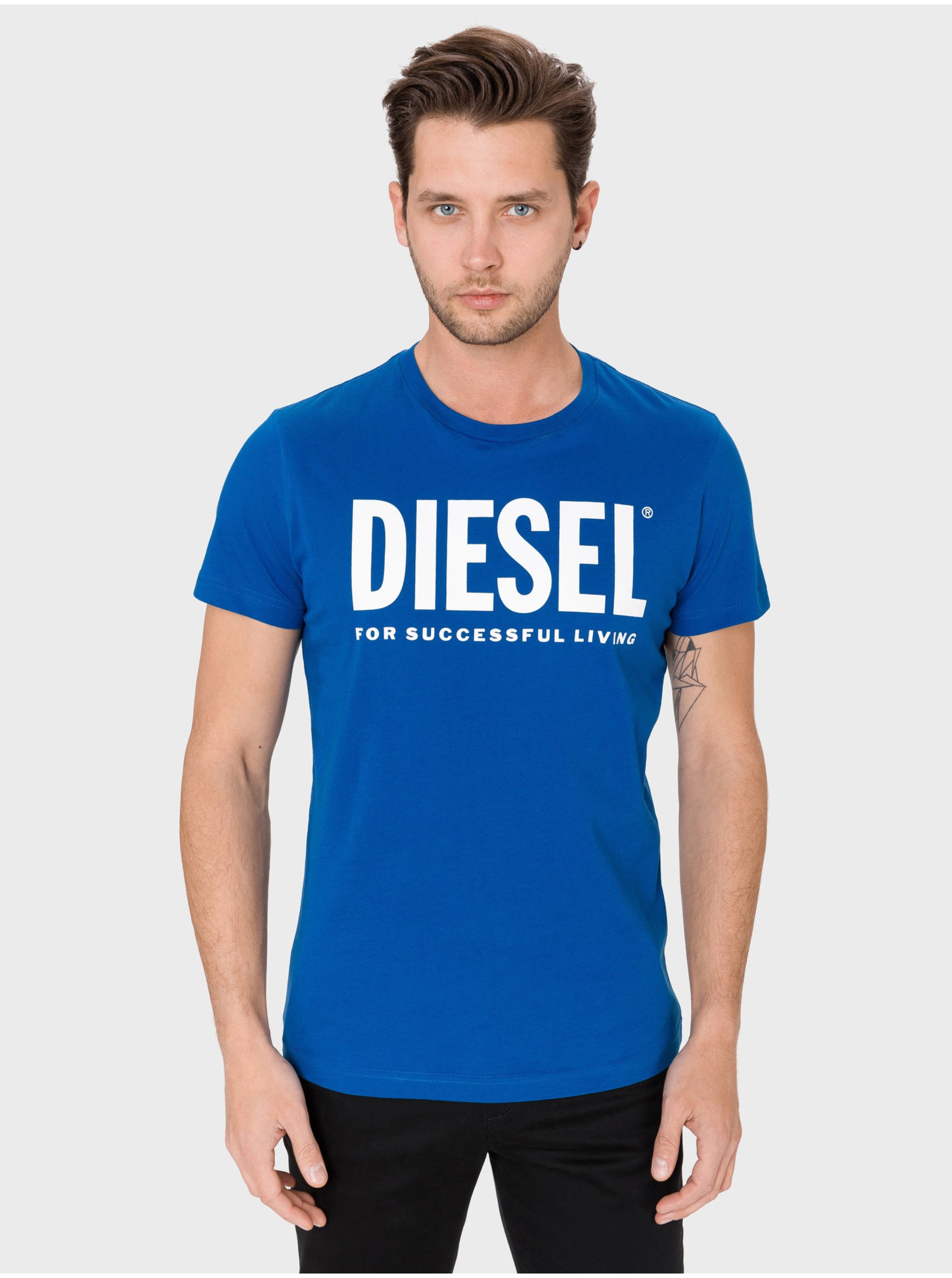 Lacno Tričká s krátkym rukávom pre mužov Diesel - modrá