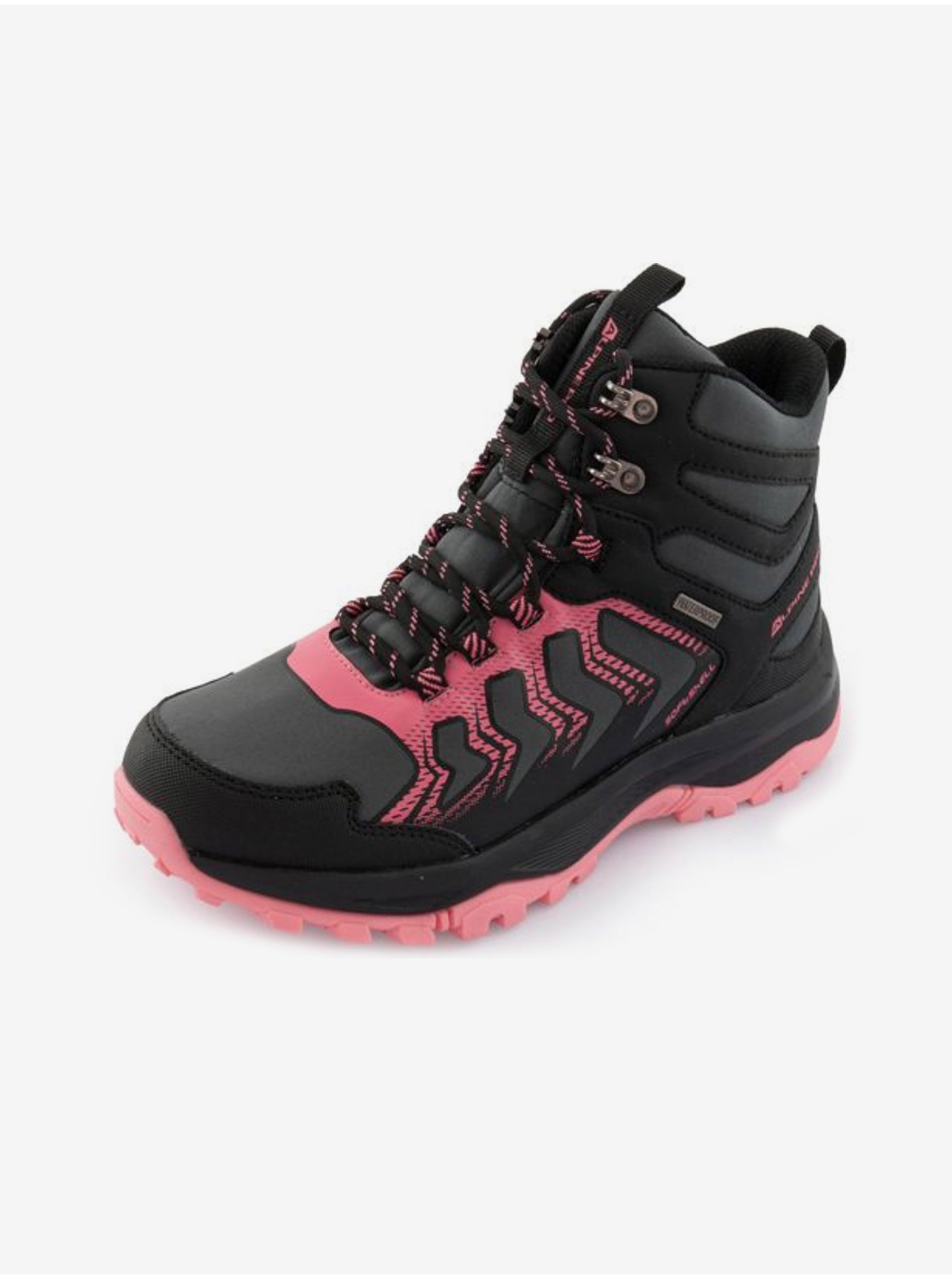 Lacno Ružovo-čierne dámske členkové outdoorové topánky ALPINE PRO Guiba