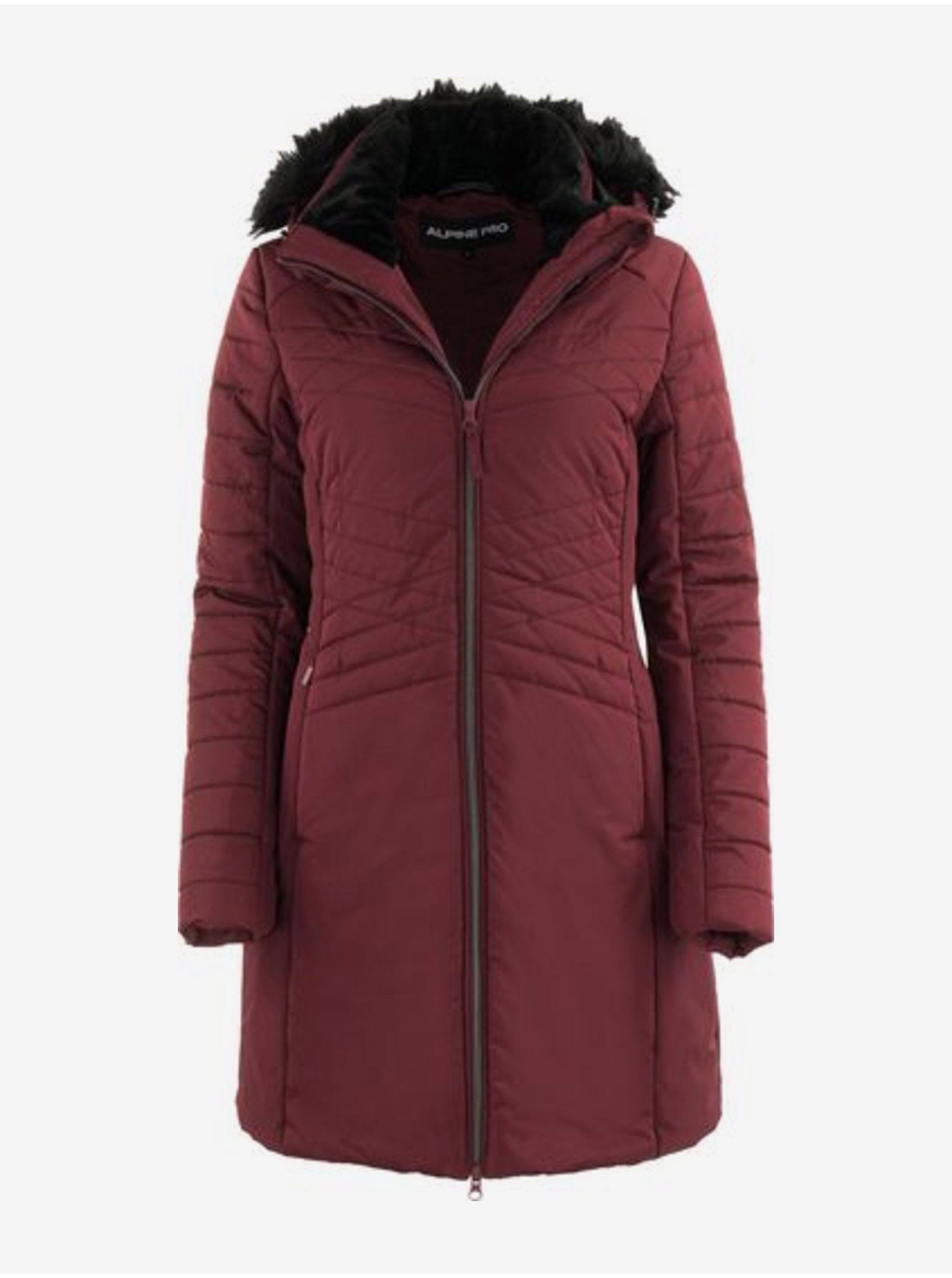 E-shop Vínový dámský prošívaný kabát ALPINE PRO CERHA