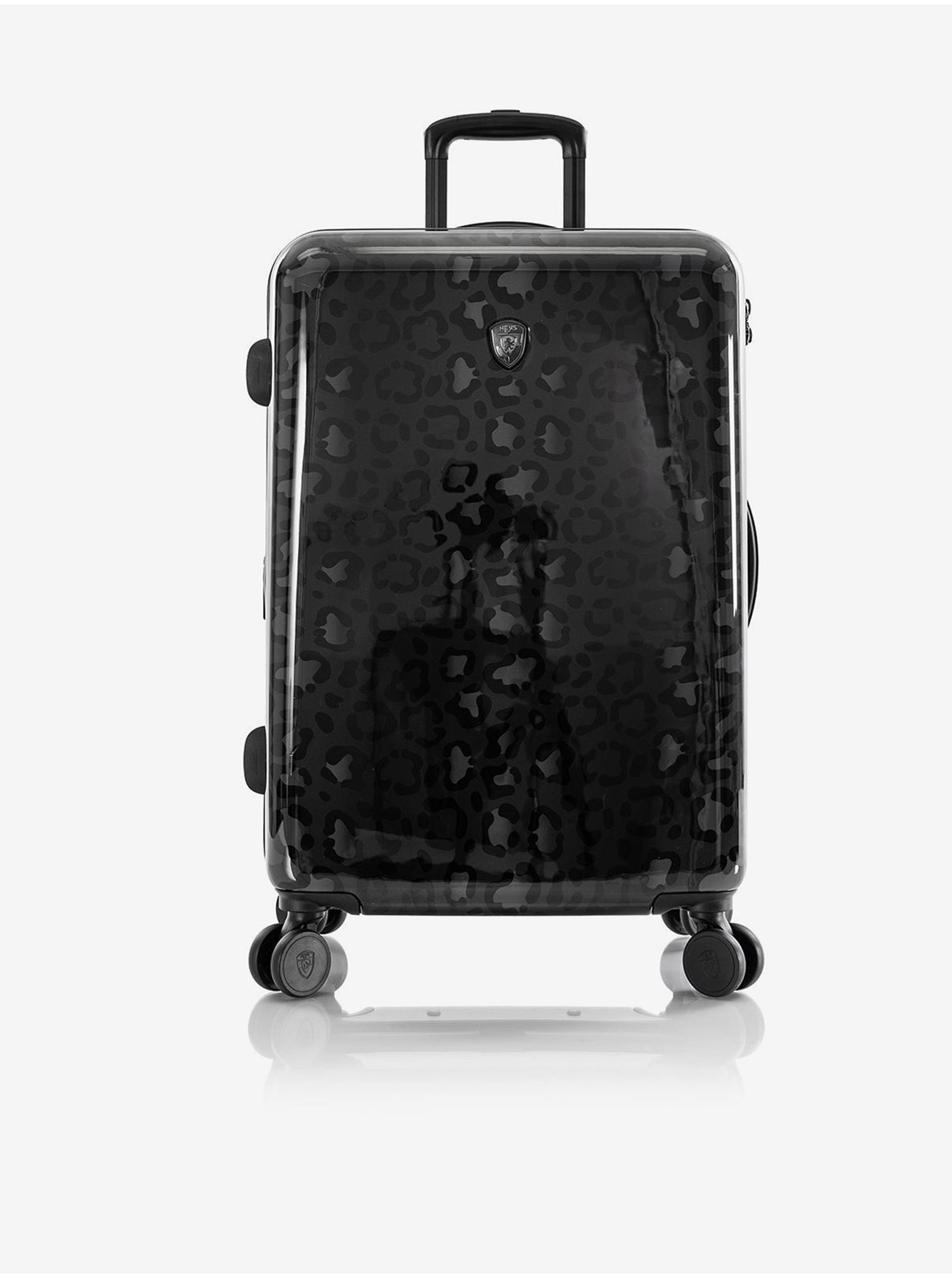 Levně Černý vzorovaný cestovní kufr Heys Black Leopard M