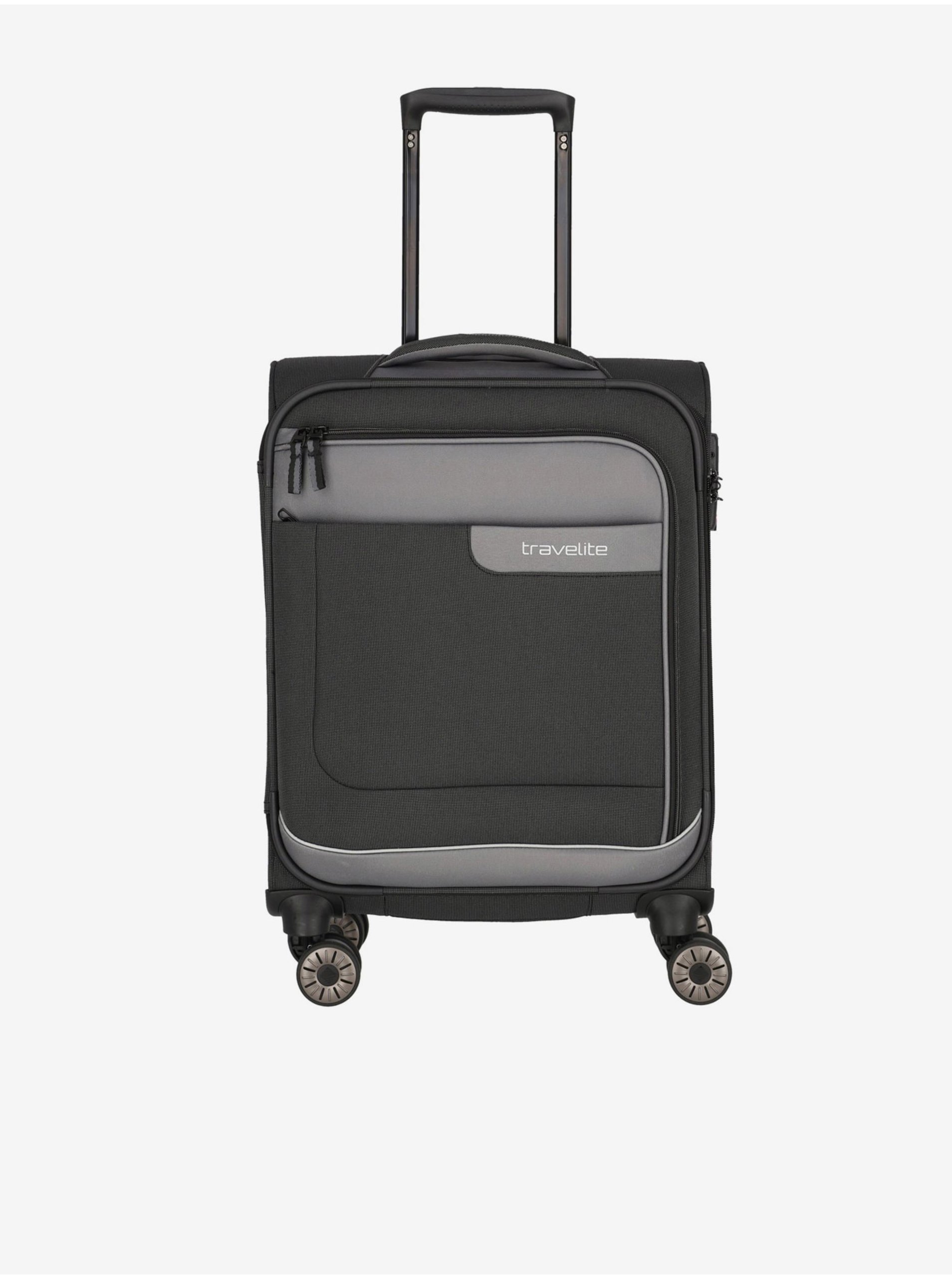 Levně Tmavě šedý cestovní kufr Travelite Viia 4w S