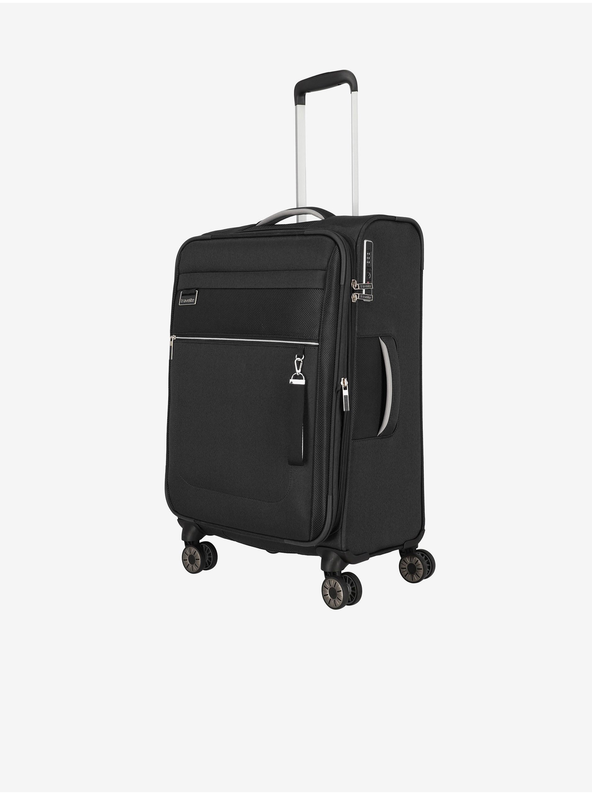 E-shop Černý cestovní kufr Travelite Miigo 4w M Black