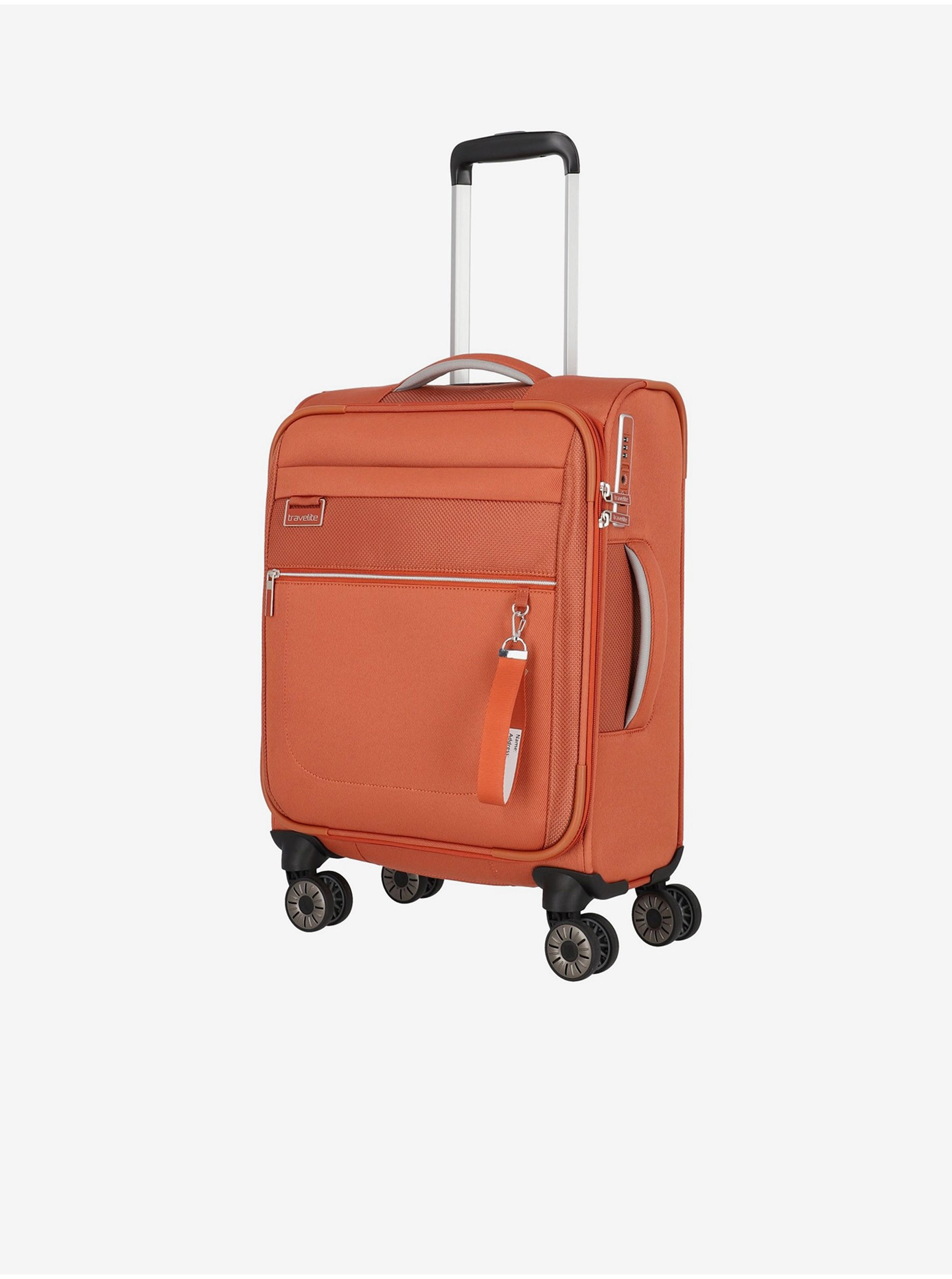 Levně Oranžový cestovní kufr Travelite Miigo 4w S Copper/chutney