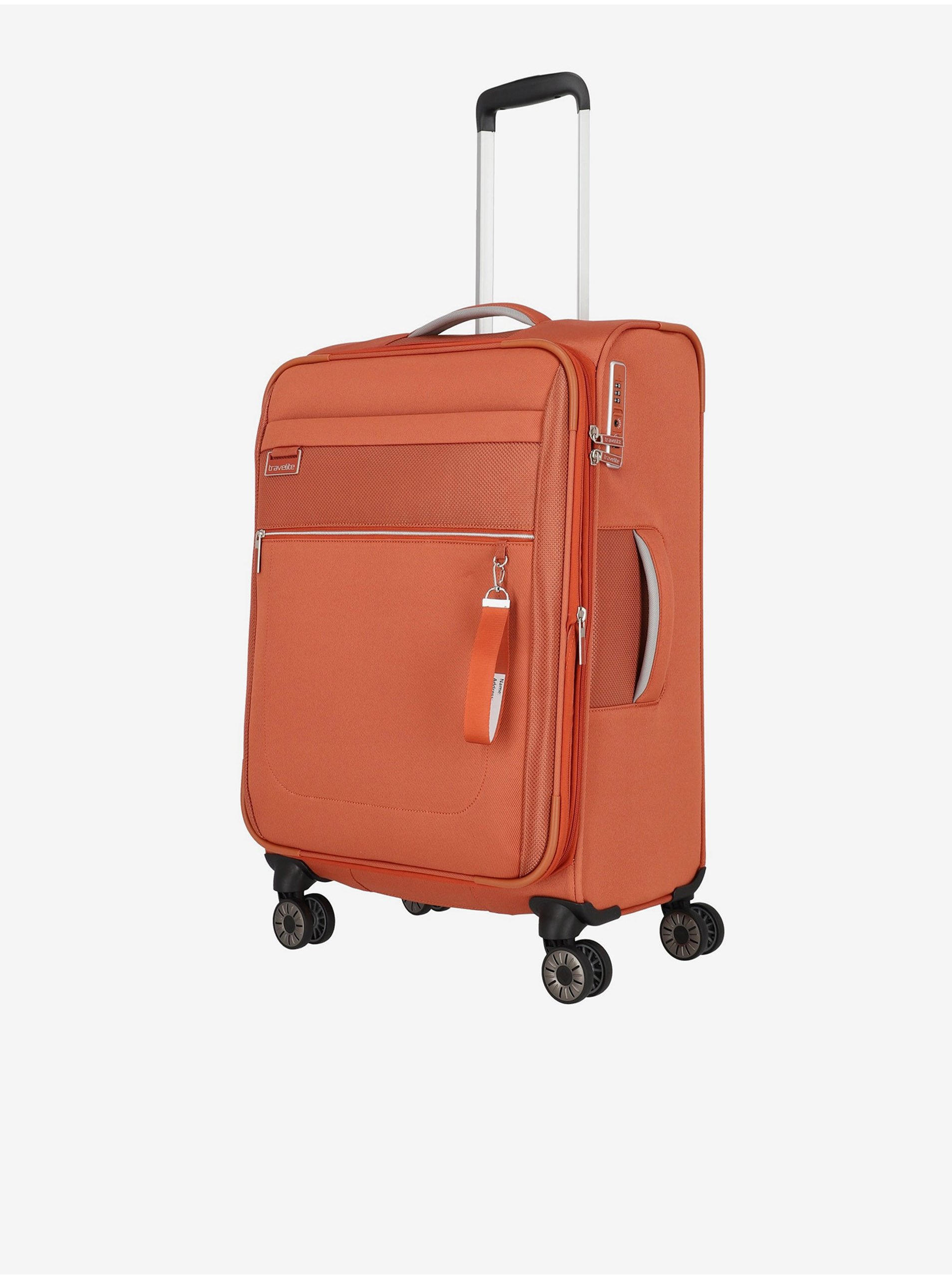Levně Oranžový cestovní kufr Travelite Miigo 4w M Copper/chutney