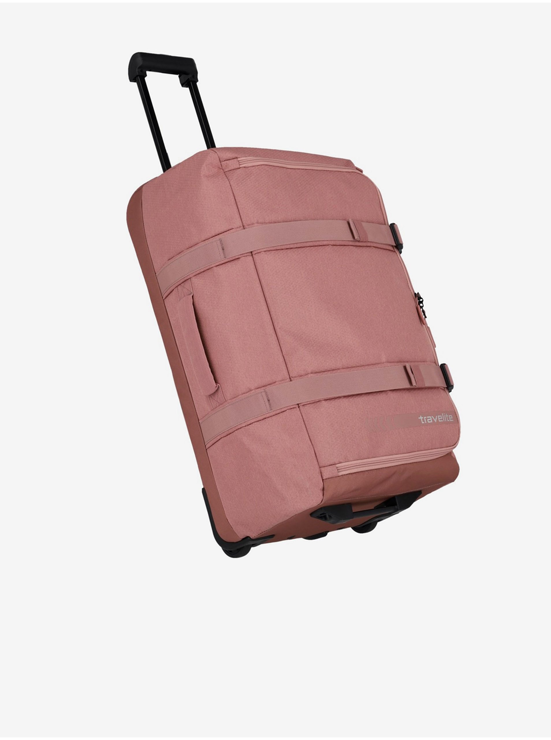 Levně Růžová cestovní taška Travelite Kick Off Wheeled Duffle L Rosé