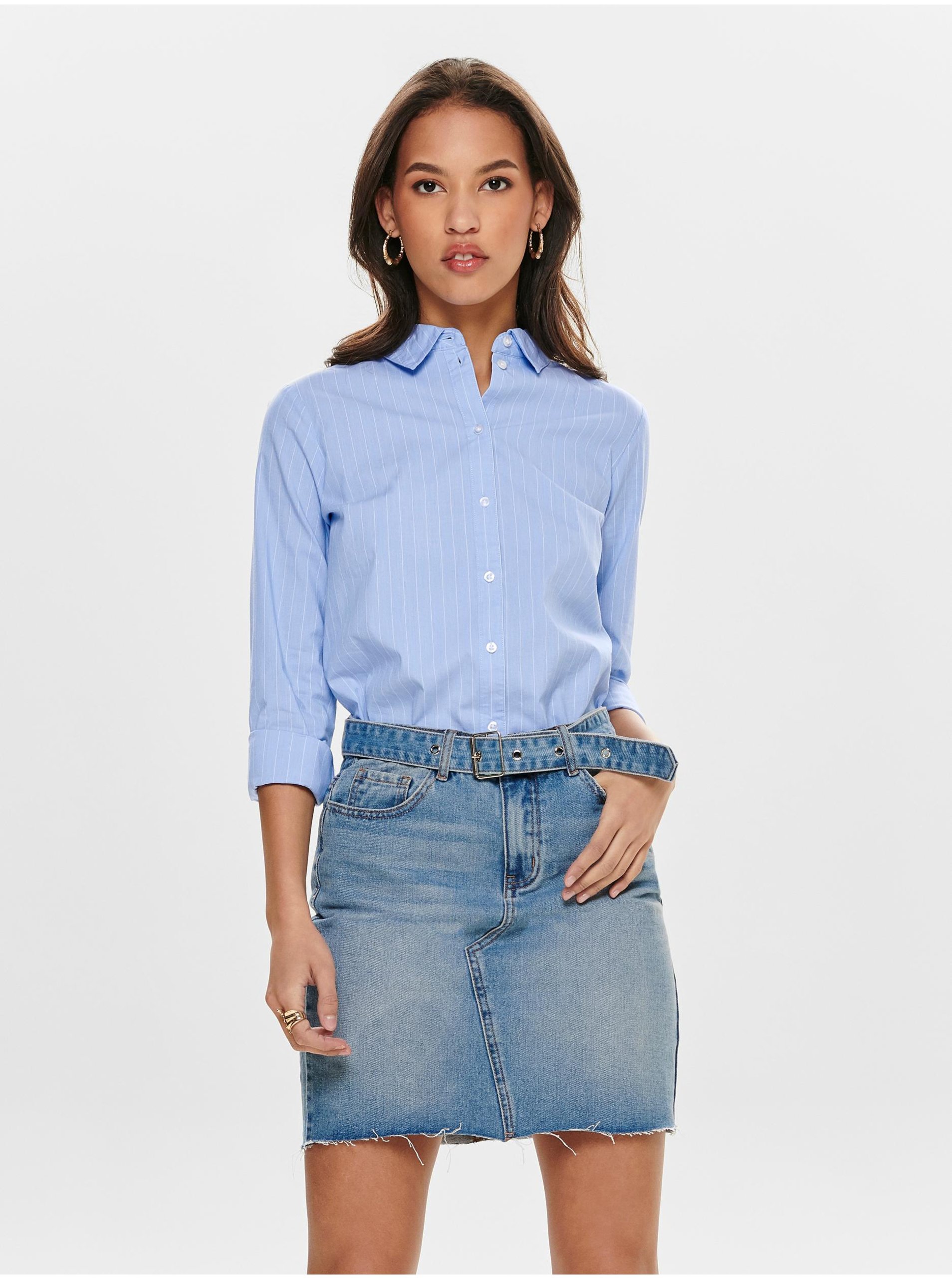 E-shop Modrá dámska pruhovaná košeľa Jacqueline de Yong Mio