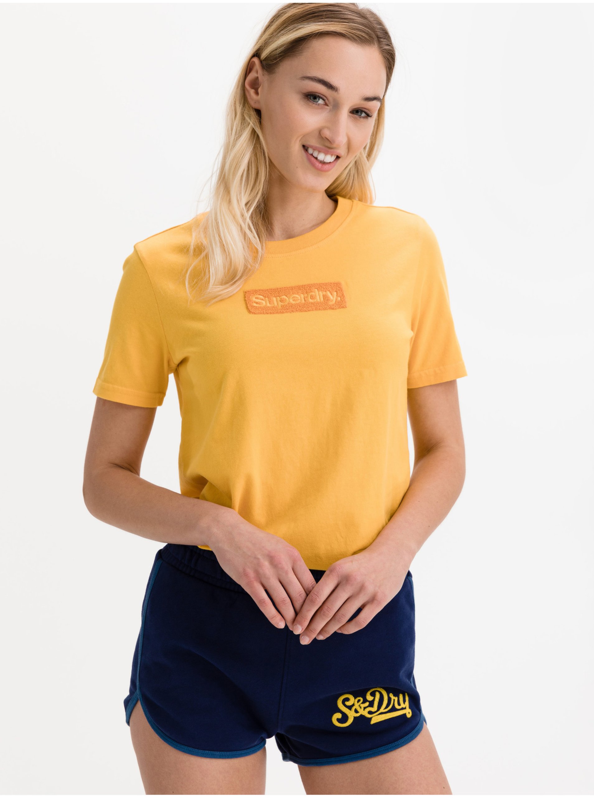 Lacno Tričká s krátkym rukávom pre ženy Superdry - žltá