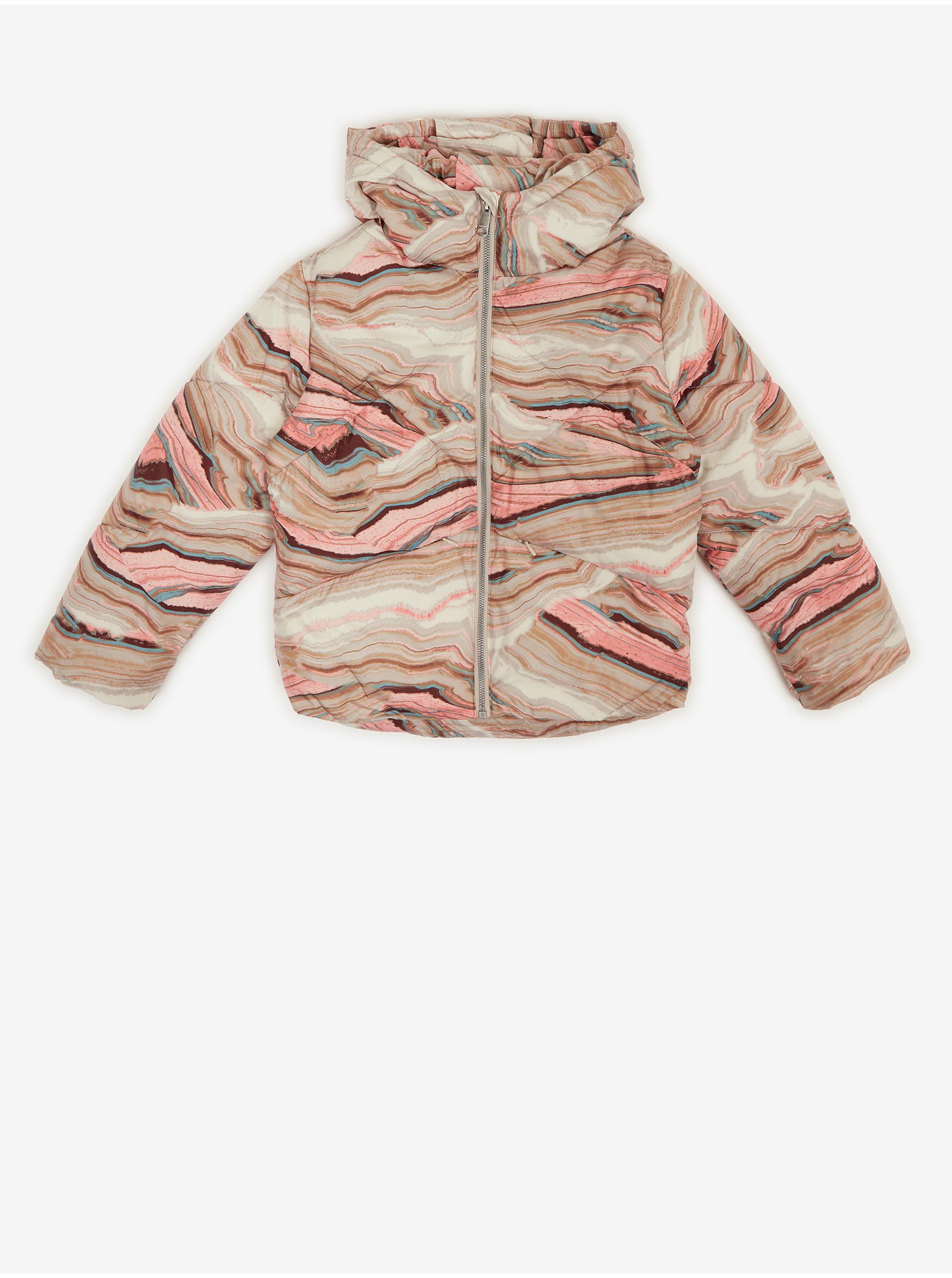 E-shop Růžovo-béžová holčičí vzorovaná prošívaná bunda Tom Tailor