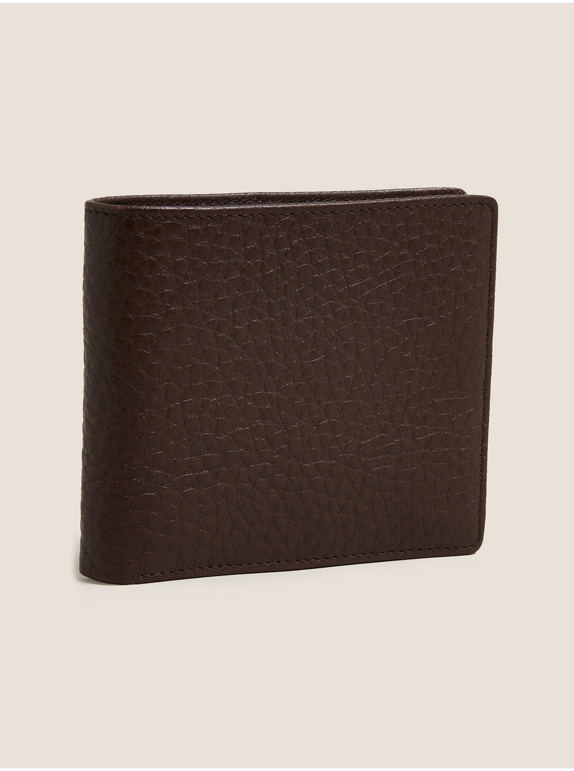 Levně Tmavě hnědá kožená peněženka s technologií Cardsafe™ Marks & Spencer