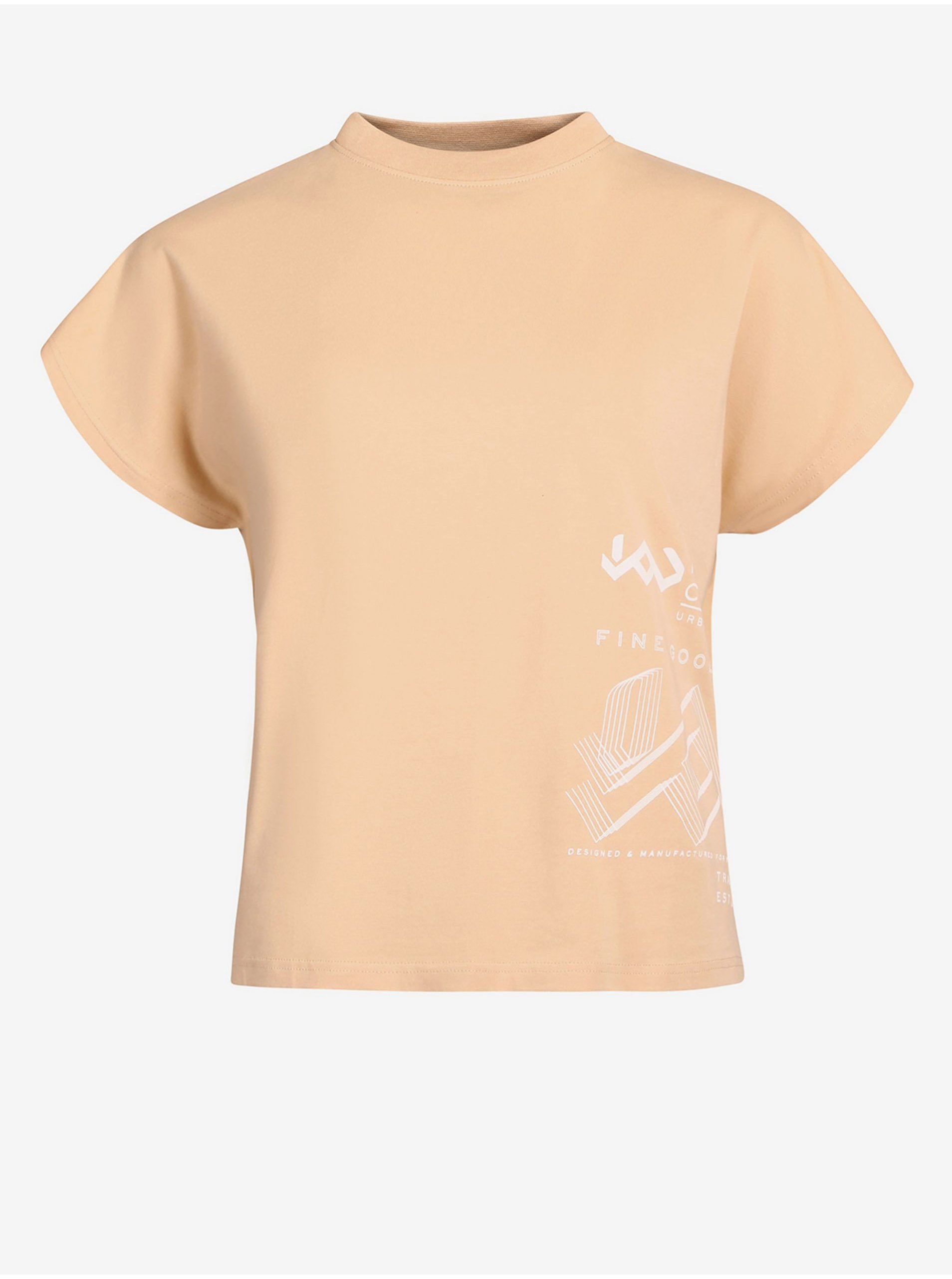 Levně Béžové dámské tričko NAX Owera