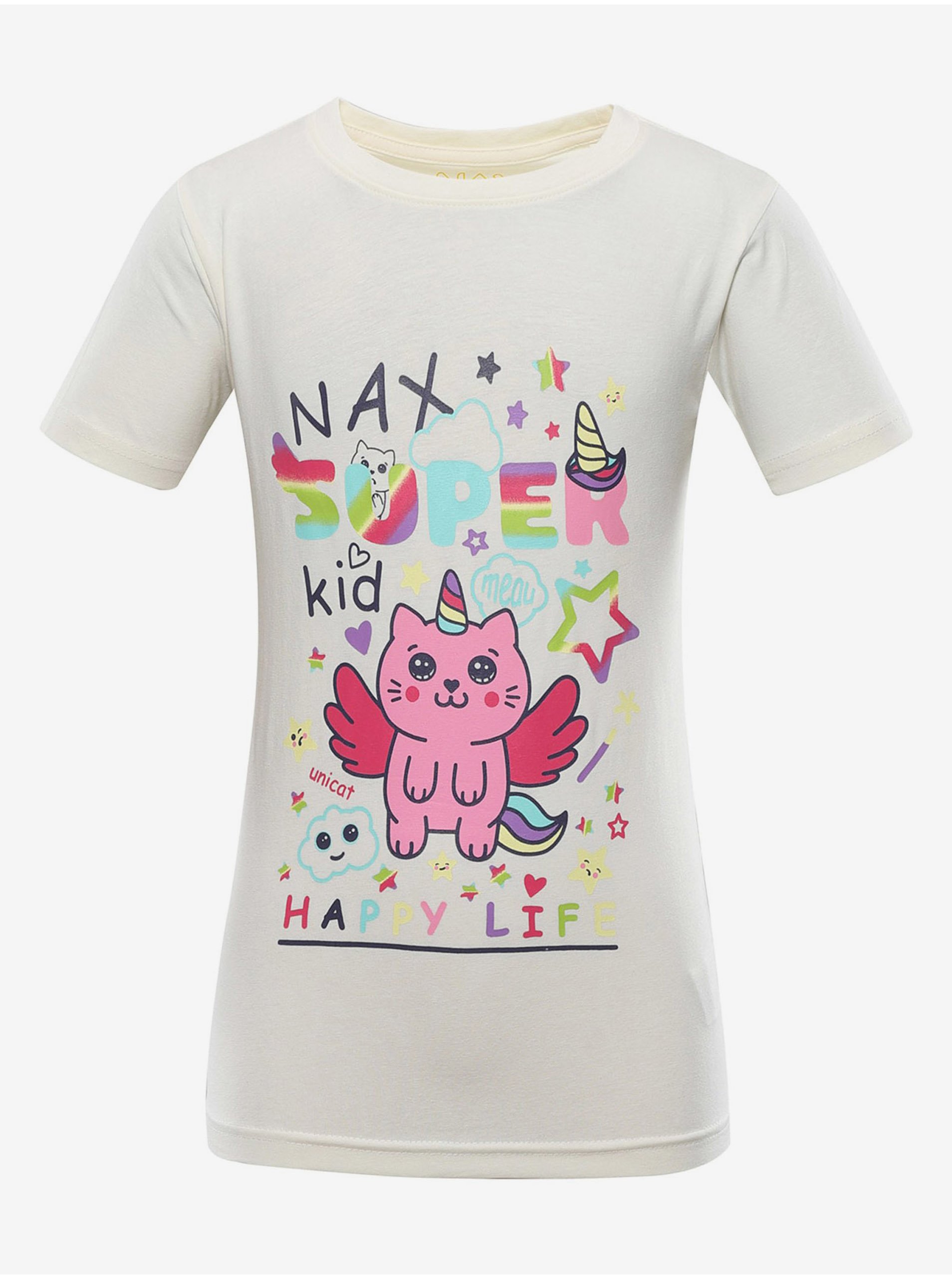 Lacno Krémové dievčenské tričko NAX Goreto