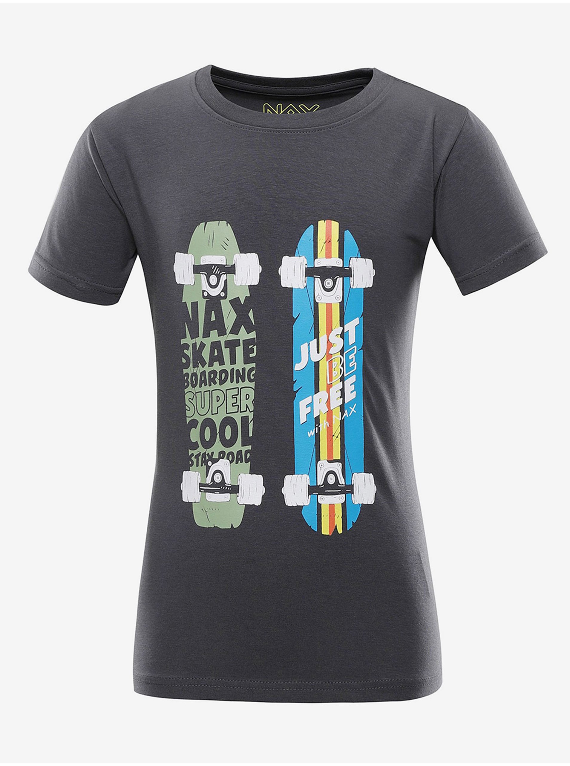 E-shop Tmavě šedé dětské tričko NAX Goreto