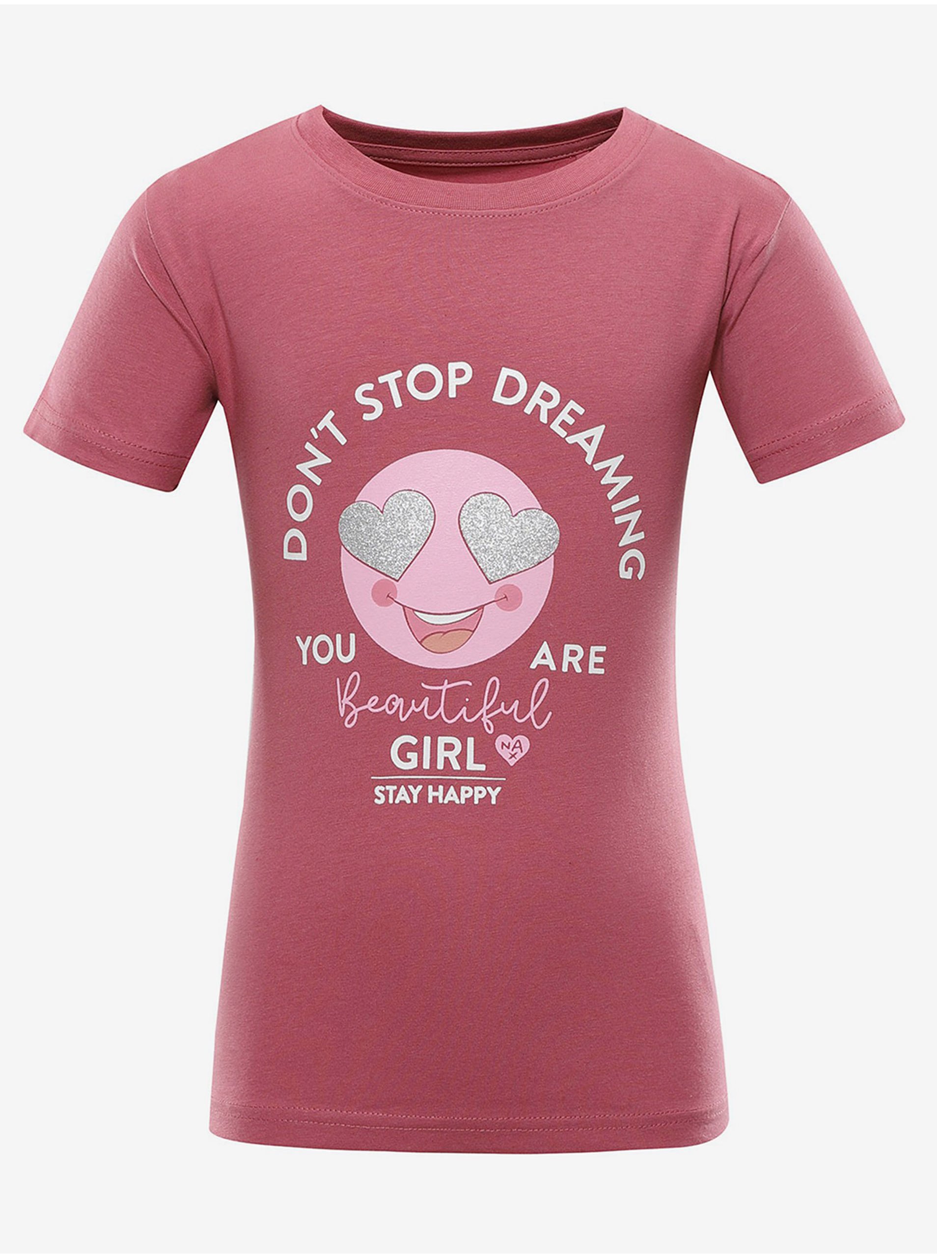 Levně Tmavě růžové holčičí tričko NAX Goreto