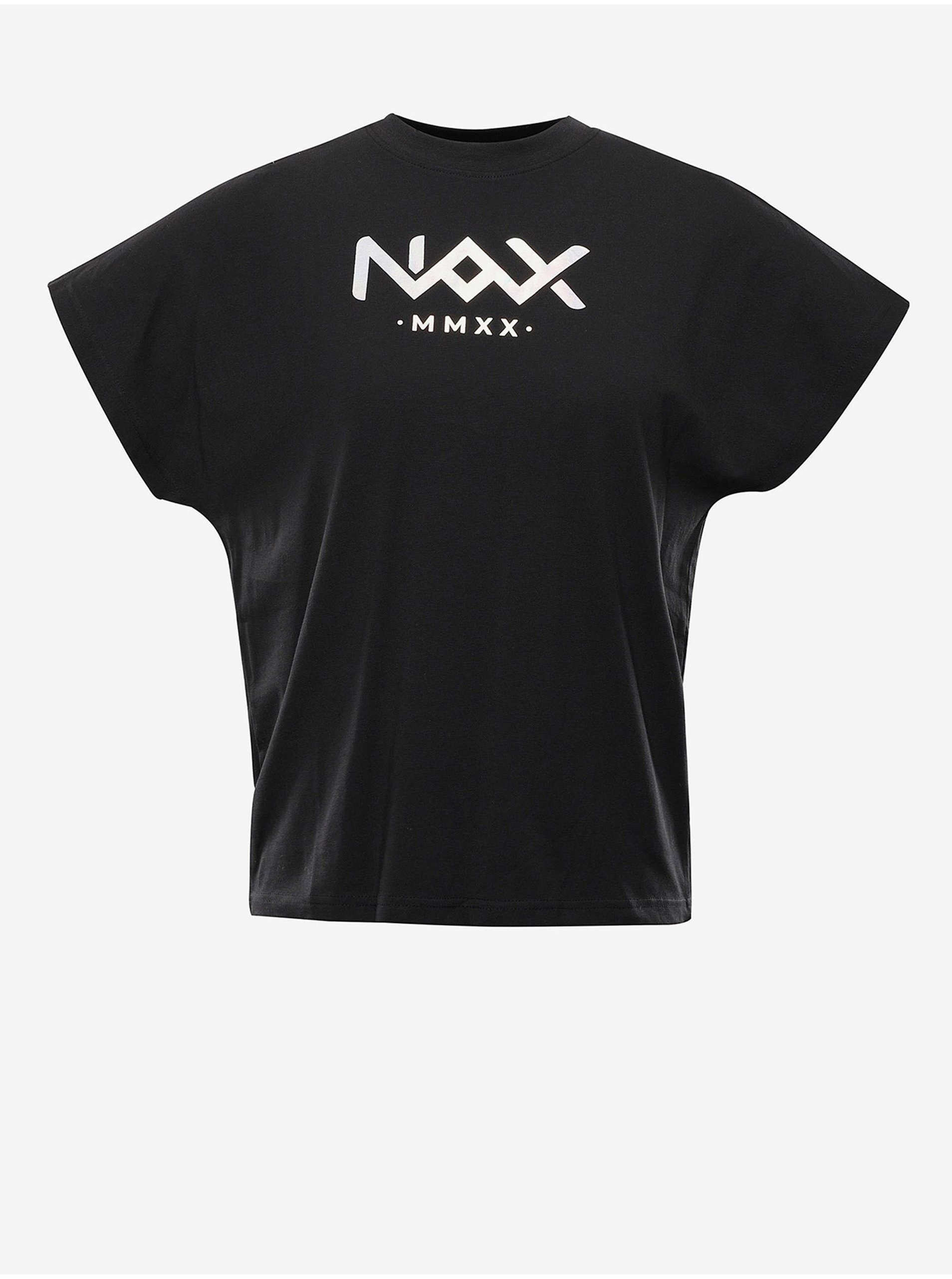 Levně Černé dámské tričko NAX Owera