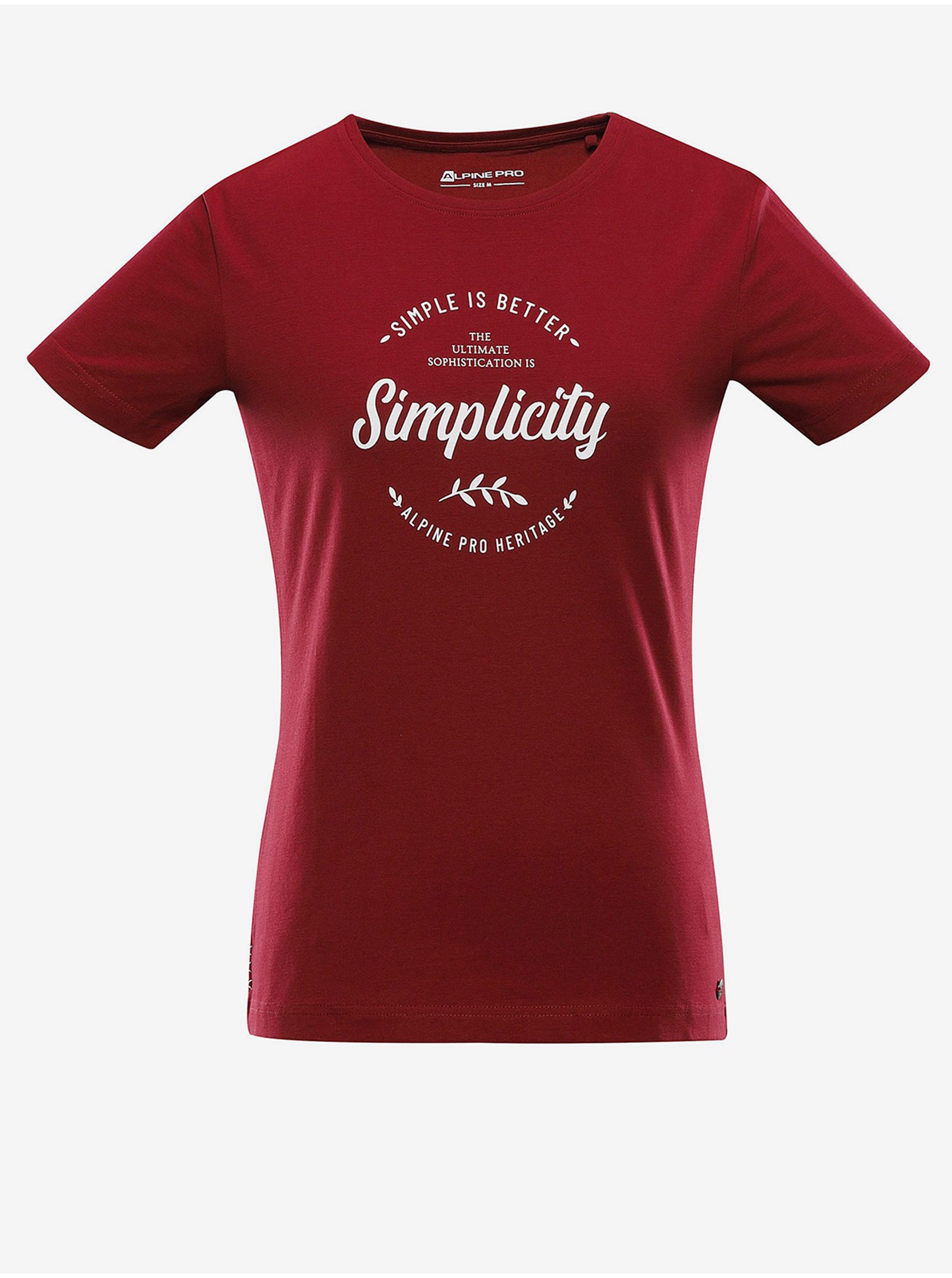E-shop Vínové dámské tričko ALPINE PRO Allona