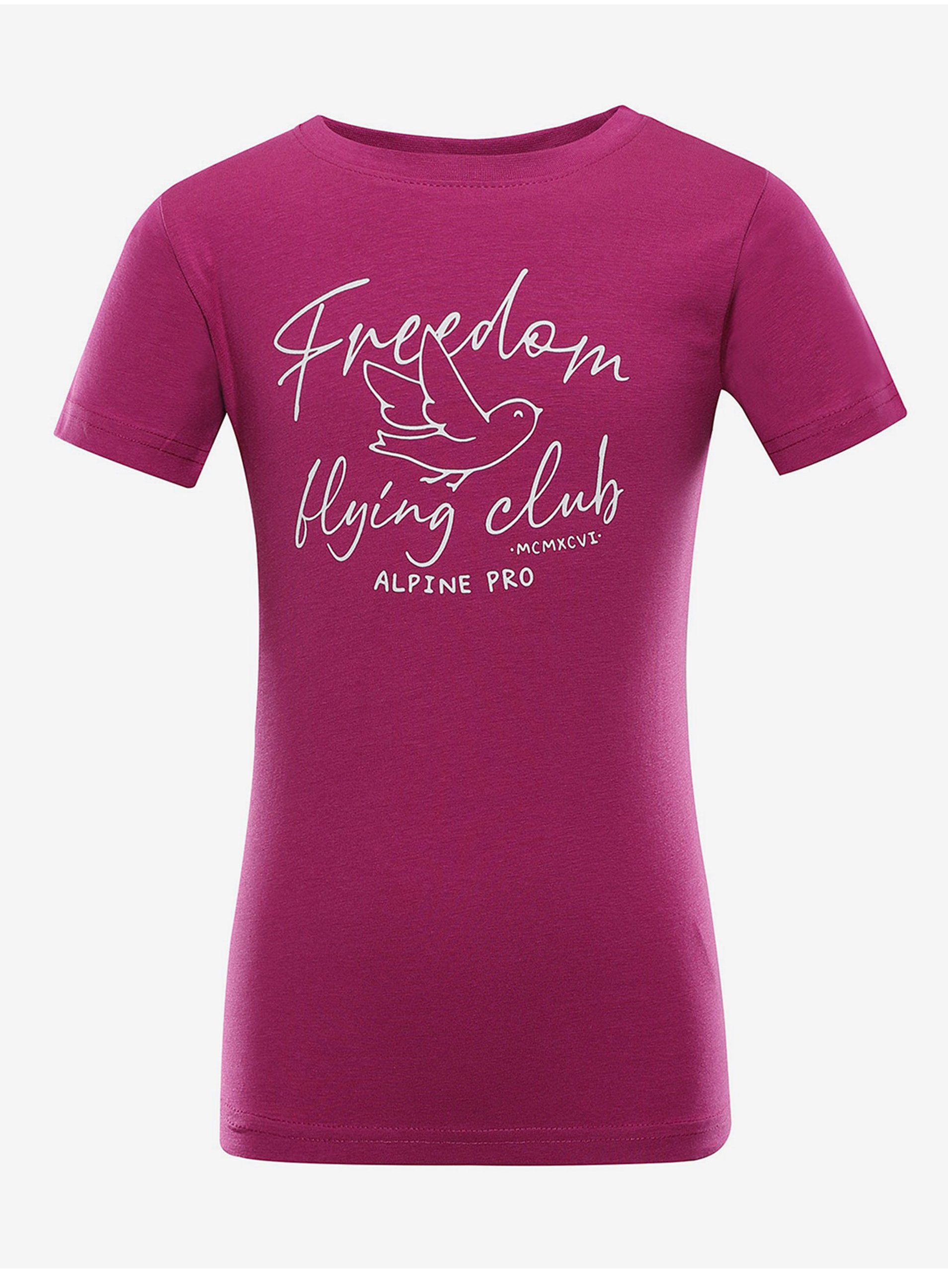 E-shop Tmavě růžové holčičí dětské tričko ALPINE PRO Allono